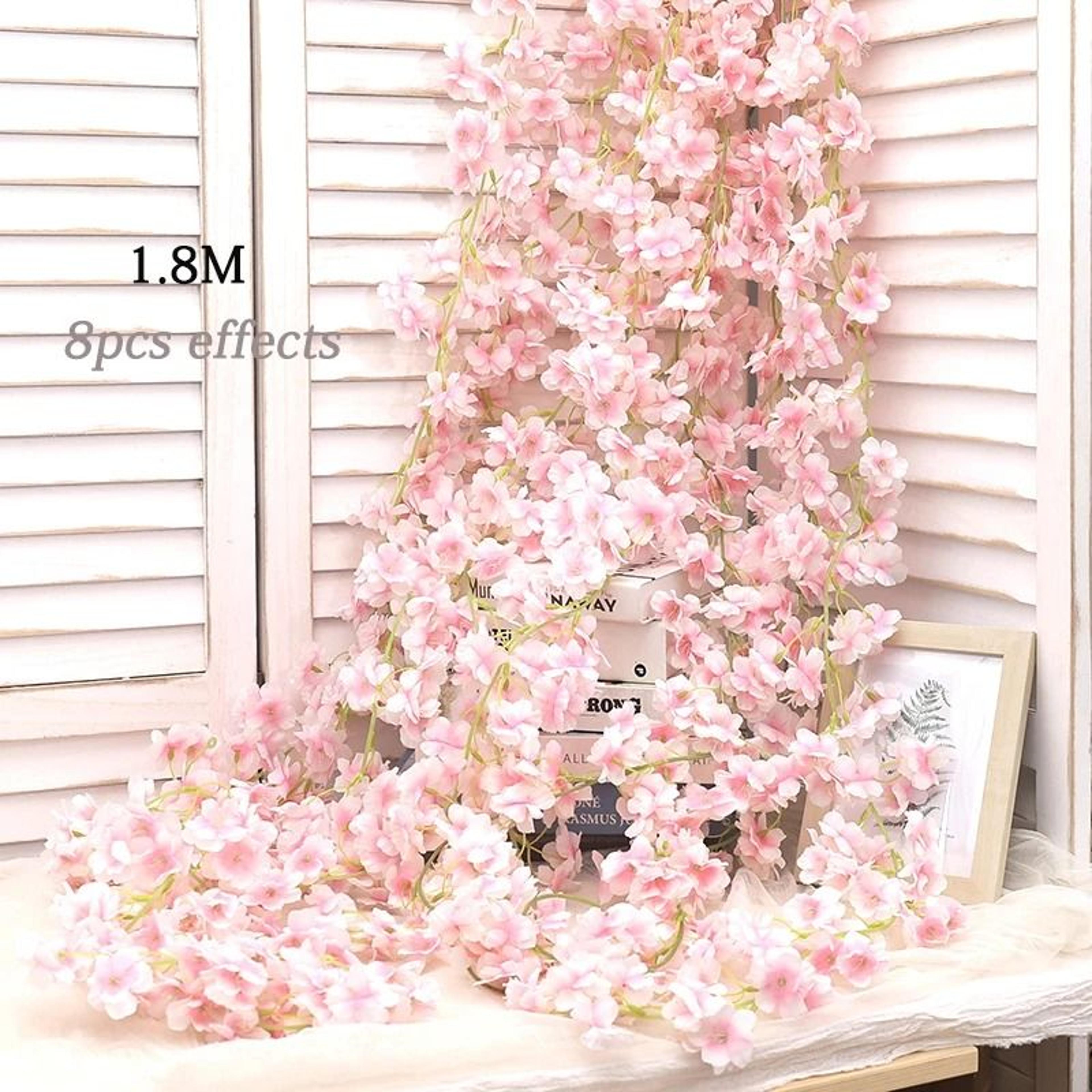 Artificial Sakura Flower Vine Hanging Floral Garland For Home And Wedding Decor 10