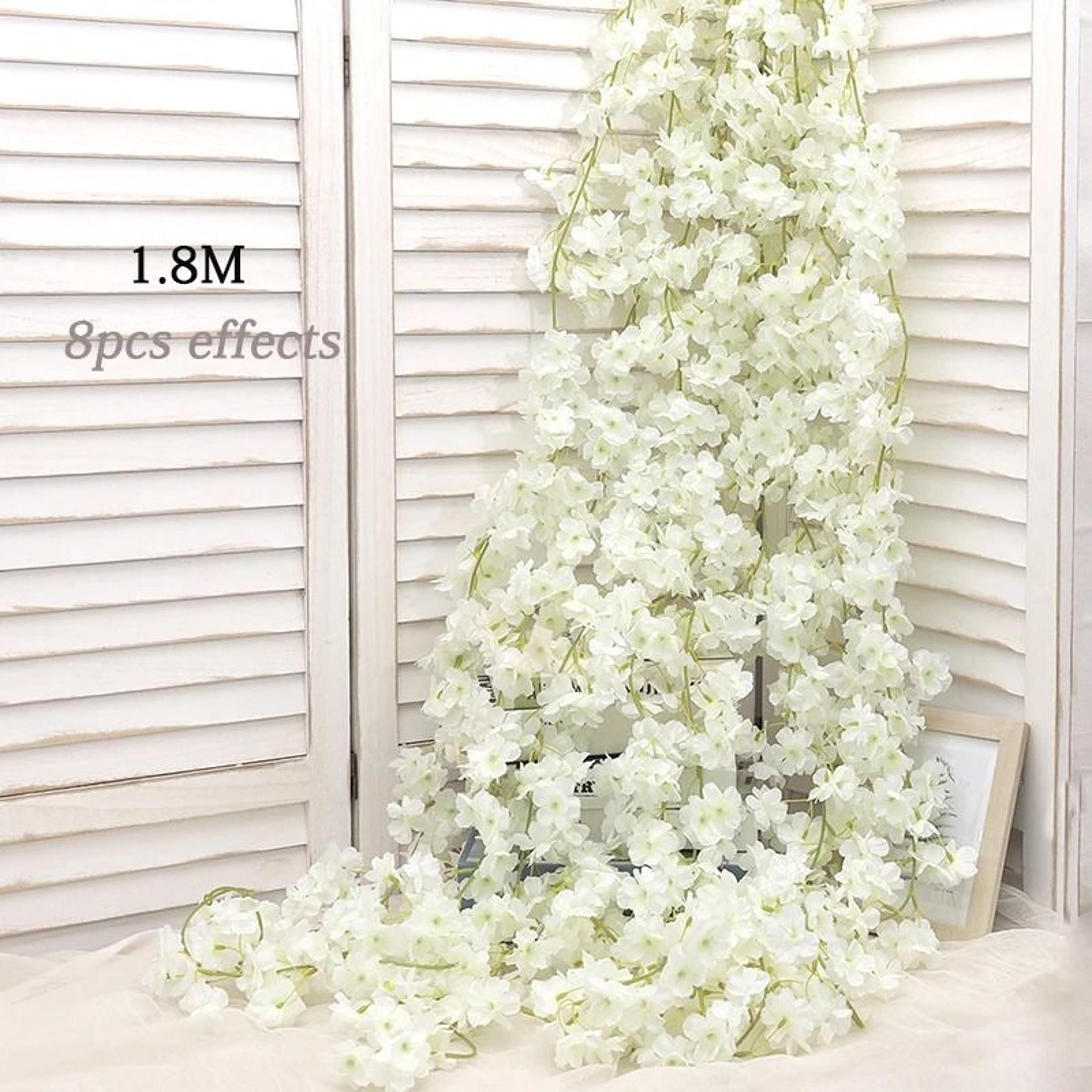 Artificial Sakura Flower Vine Hanging Floral Garland For Home And Wedding Decor 12