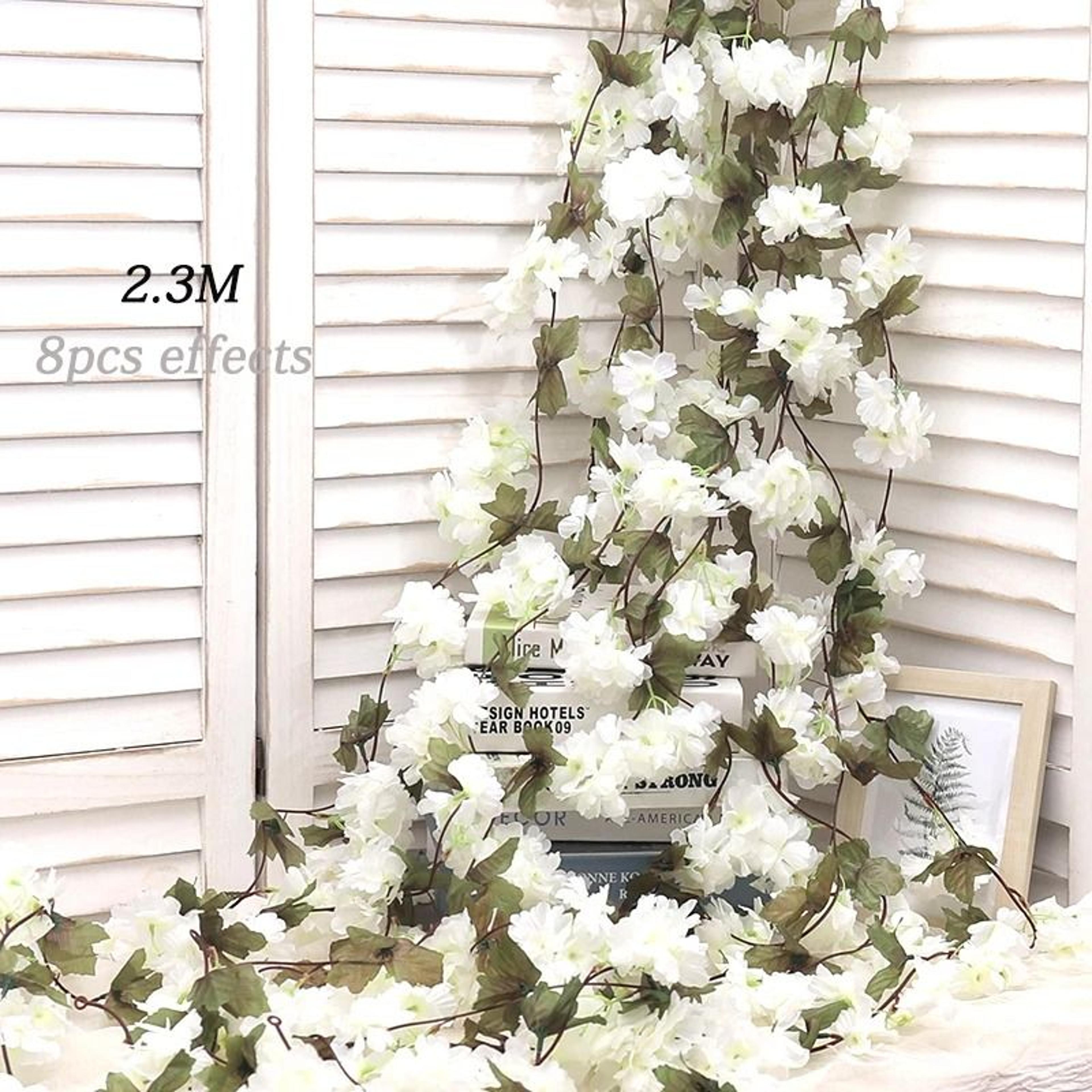 Artificial Sakura Flower Vine Hanging Floral Garland For Home And Wedding Decor 7