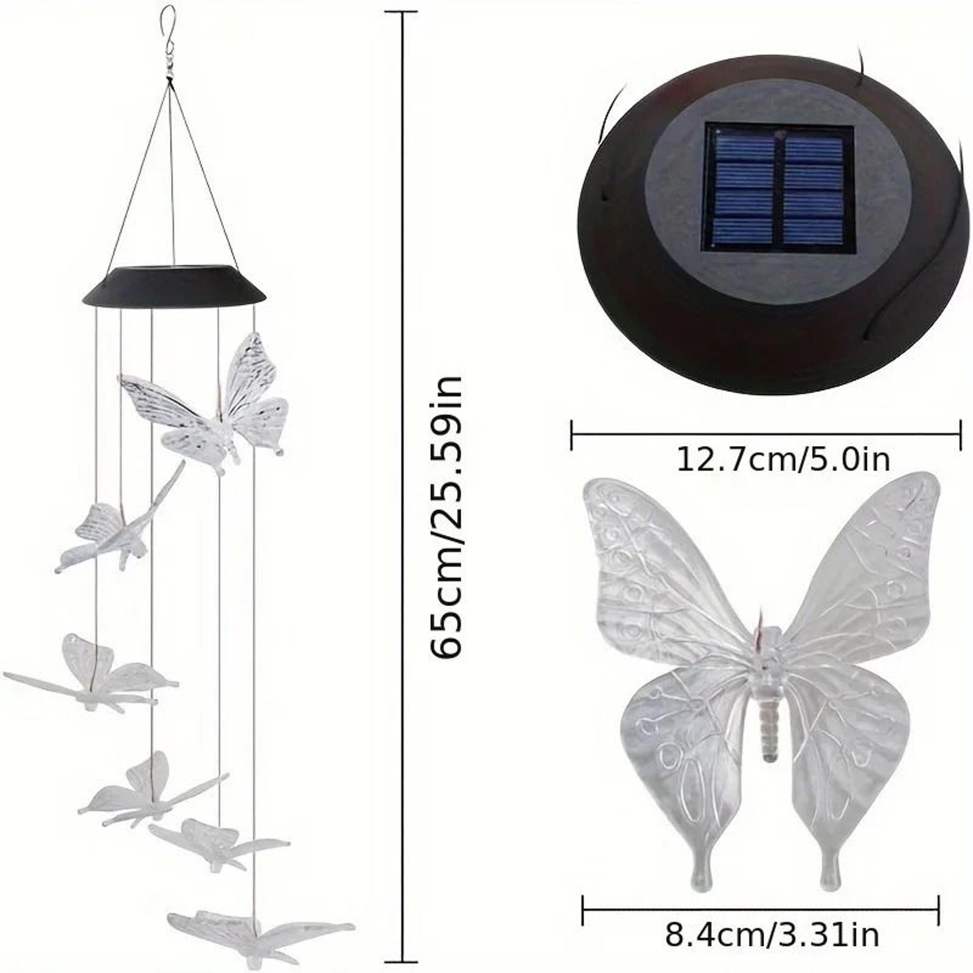 Led Color Changing Butterfly Dragonfly Hummingbird Solar Wind Chimes 1