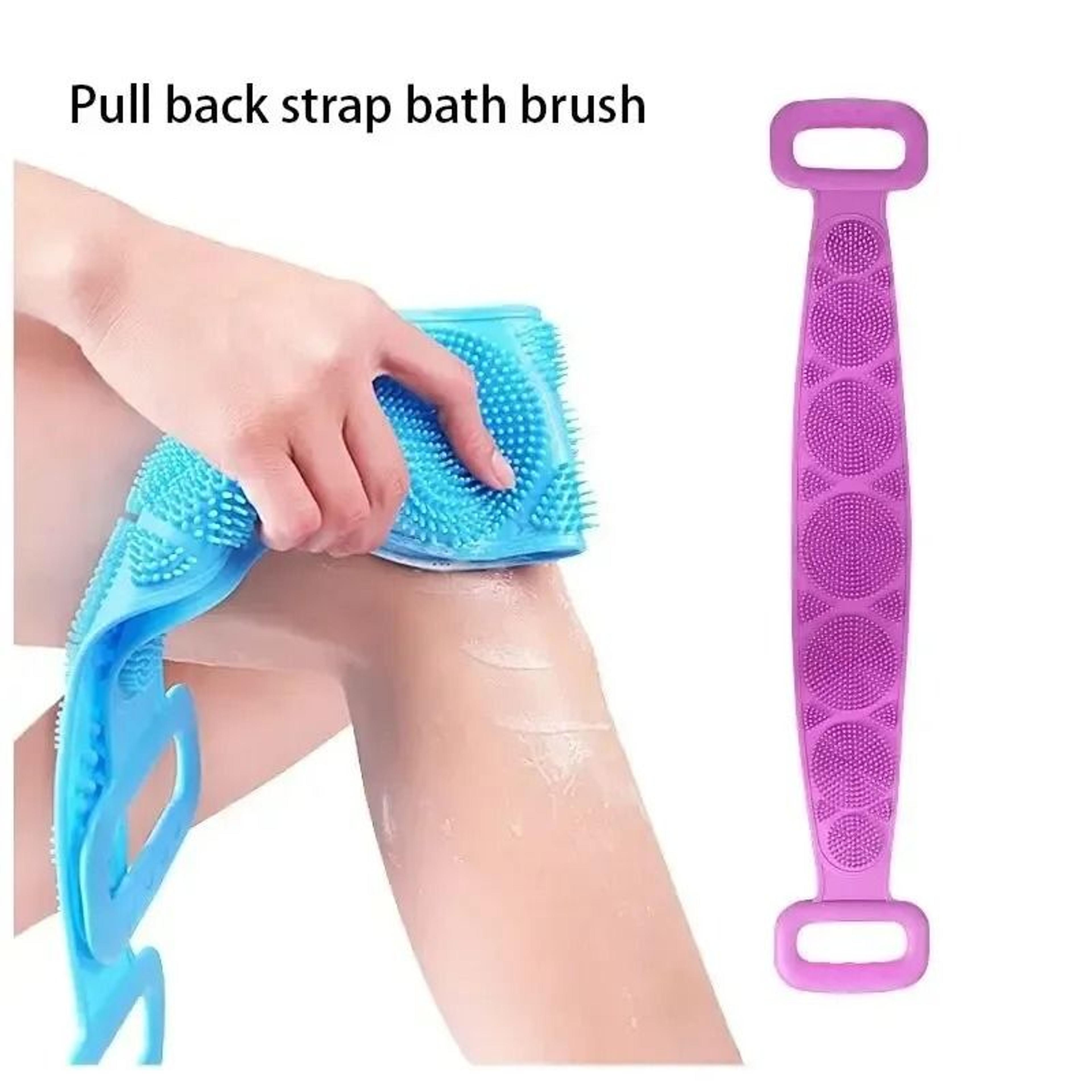 Silicone Body Sponge Back Brush Bath Scrubber Shower Belt 1