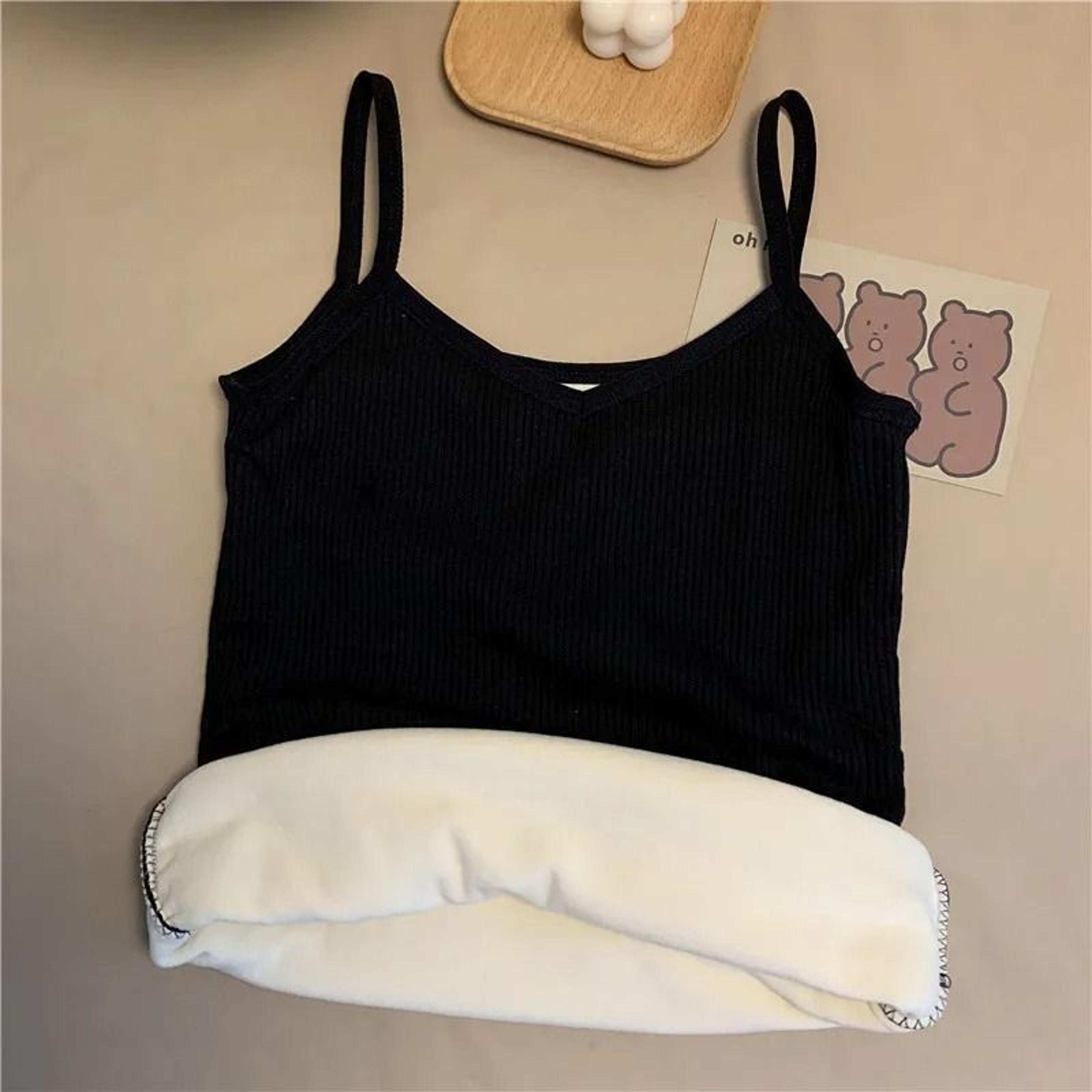 Women Winter Warm Underwear Thermal Sleeveless Velvet Top 4