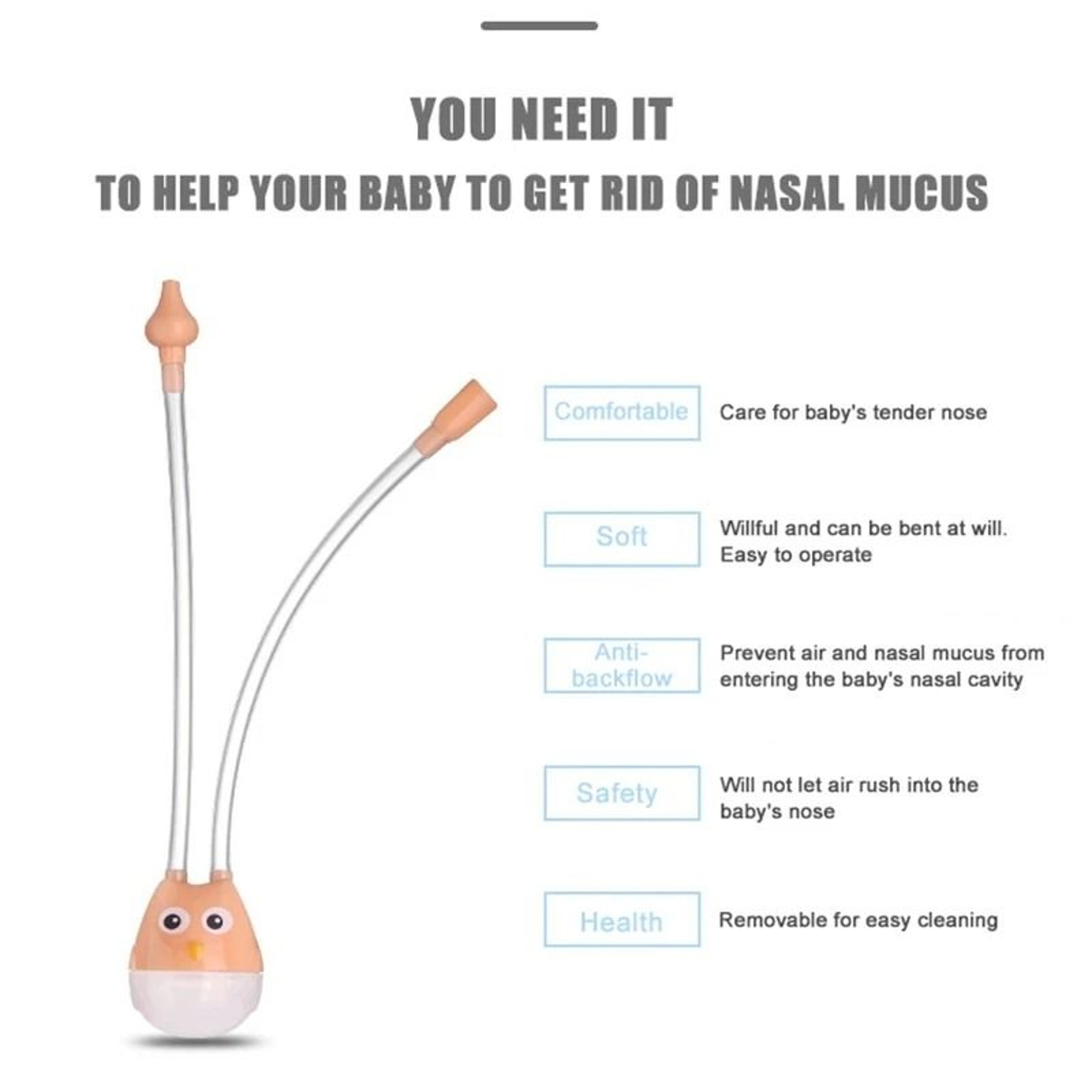 Newborn Baby Nasal Aspirator Nose Cleaner Suction Tool 3