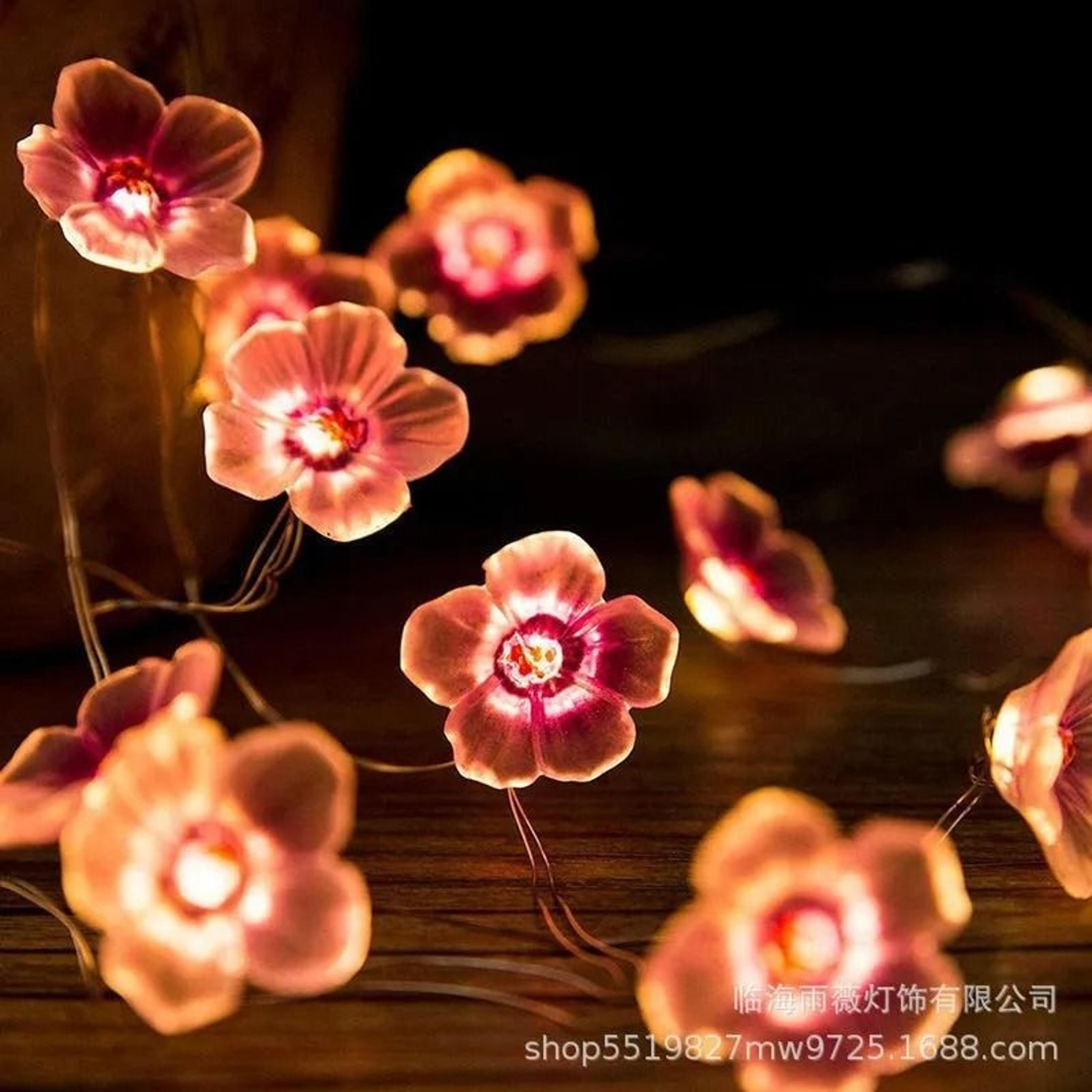 Cherry Blossom Flower Garland LED String Lights For Indoor Wedding And Holiday Decoration 2