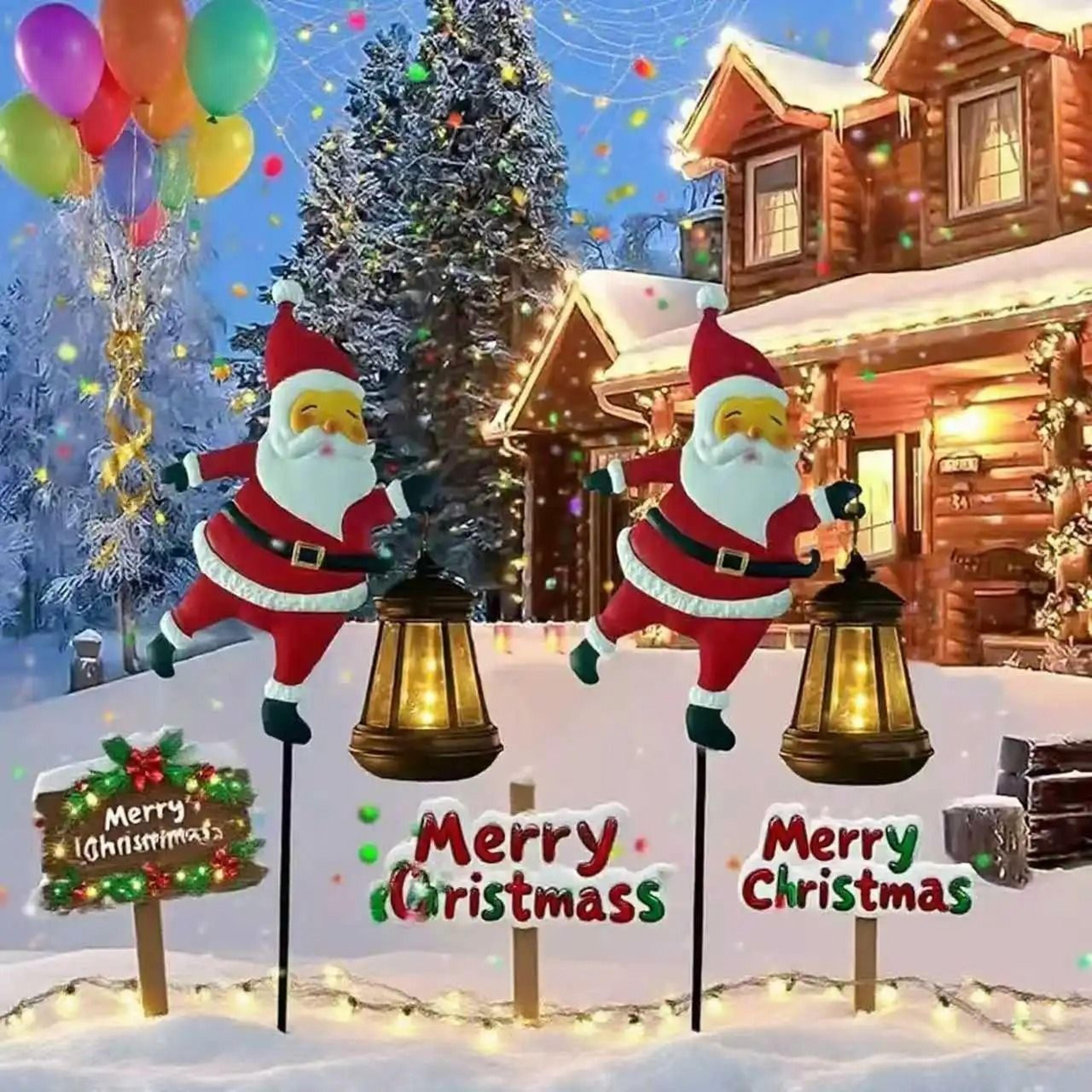 Solar Santa Claus Kettle Light For Christmas Garden And Lawn Decoration 6