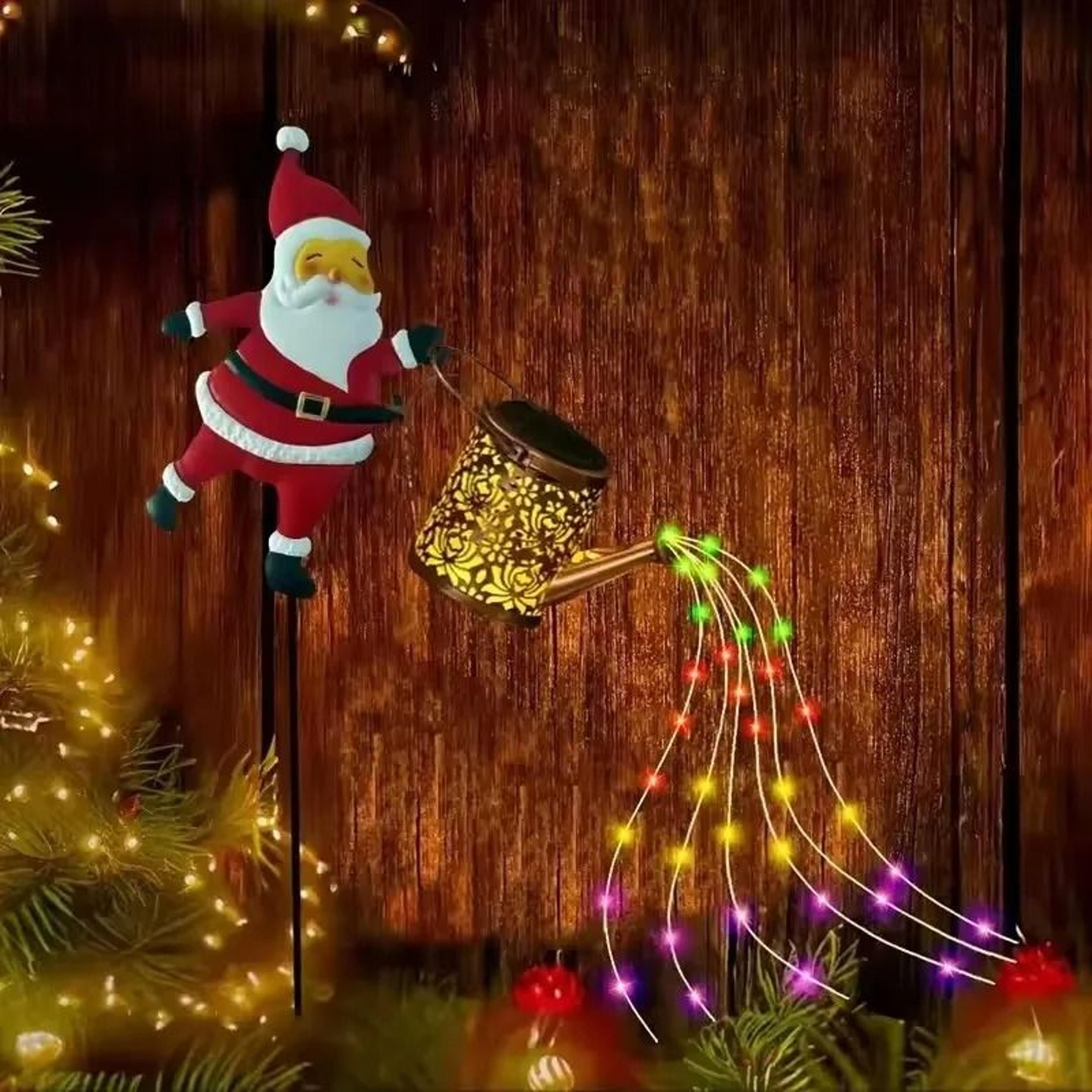 Solar Santa Claus Kettle Light For Christmas Garden And Lawn Decoration 8