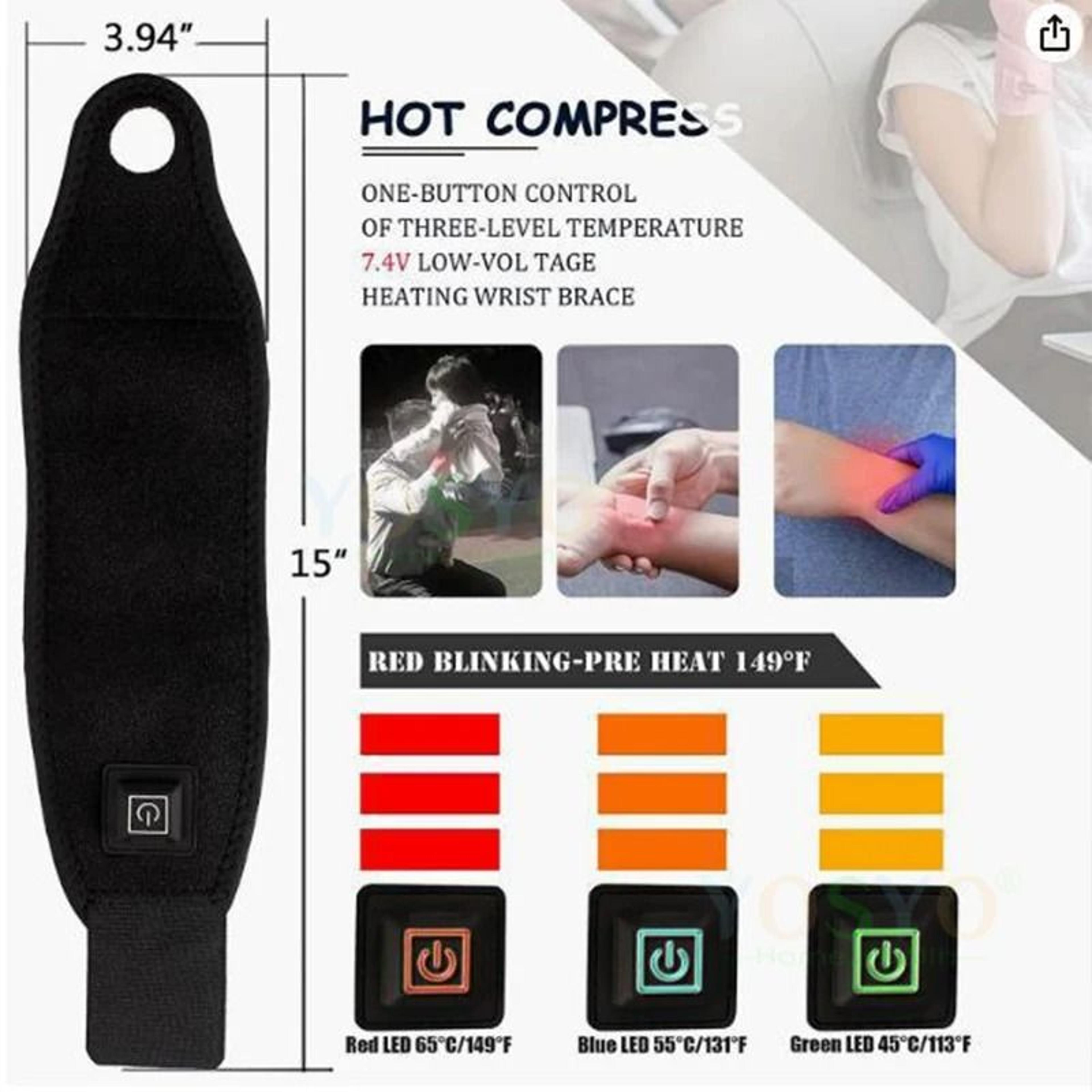 Electric Heated Wrist Support Brace With Adjustable Strap For Joint Relief And Hand Protection 5