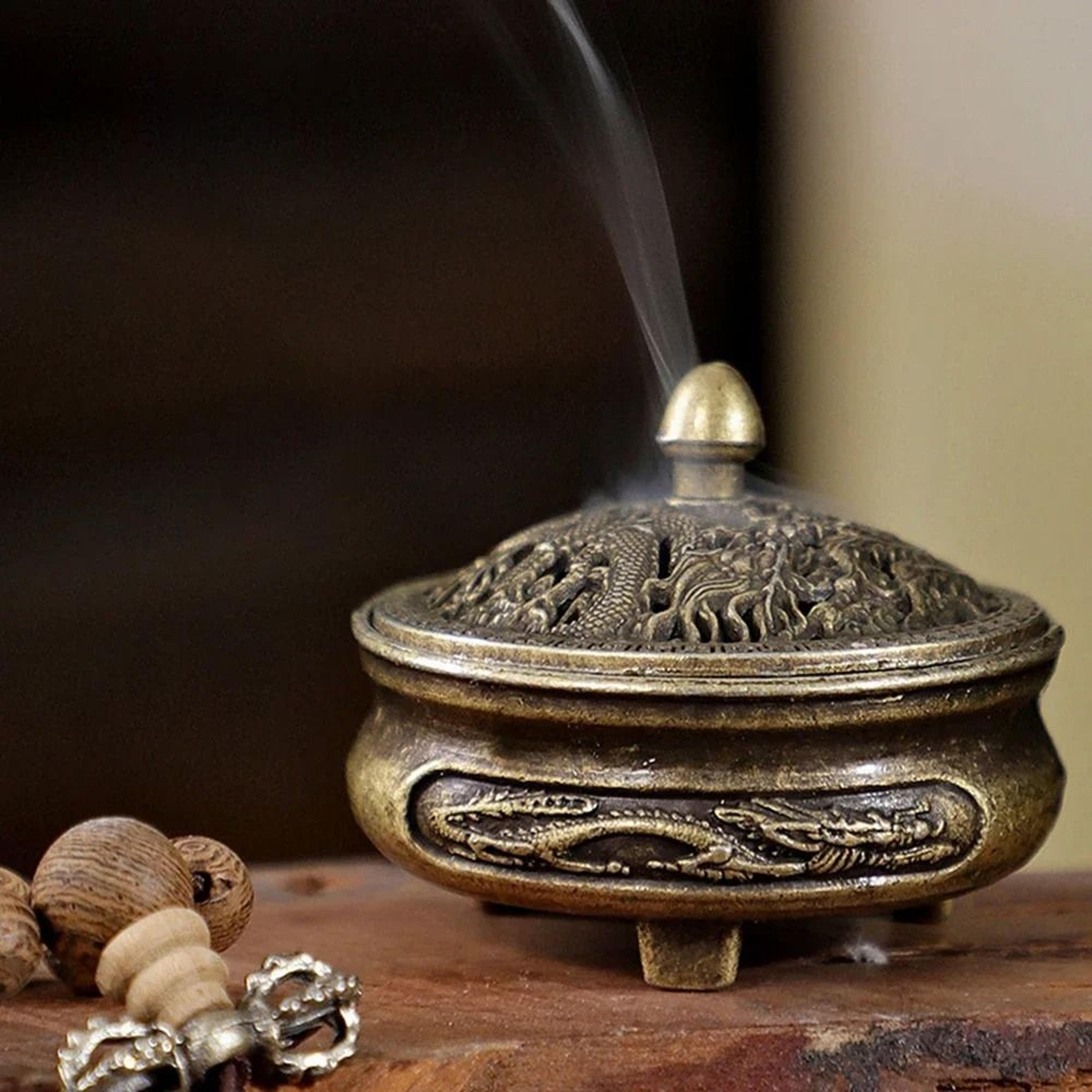 Longfeng Three Legged Fingertip Incense Burner With Non Stick Powder Tray 5
