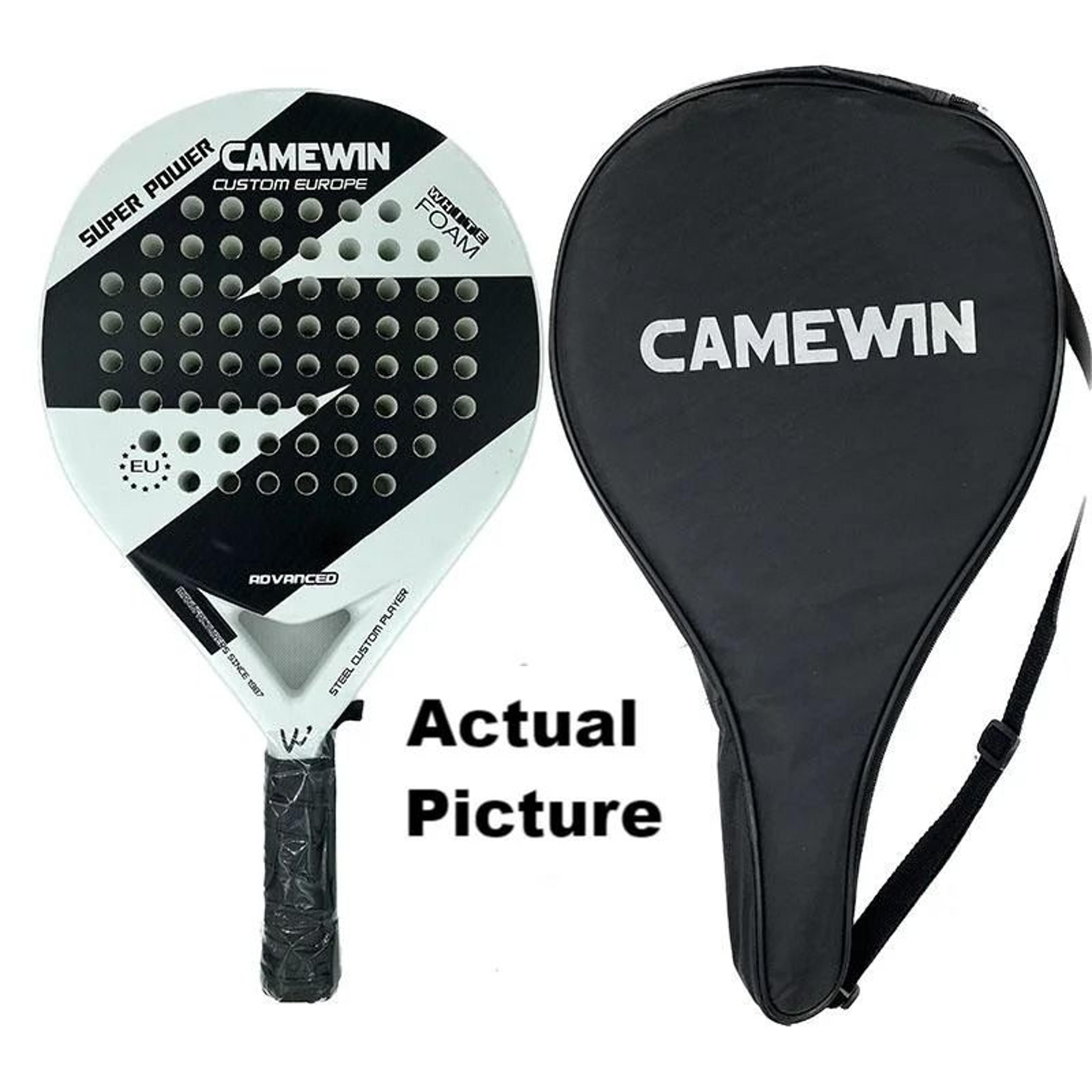 Blue And White Carbon Fiber Beach Sports Tennis Racquet With EVA Core 6
