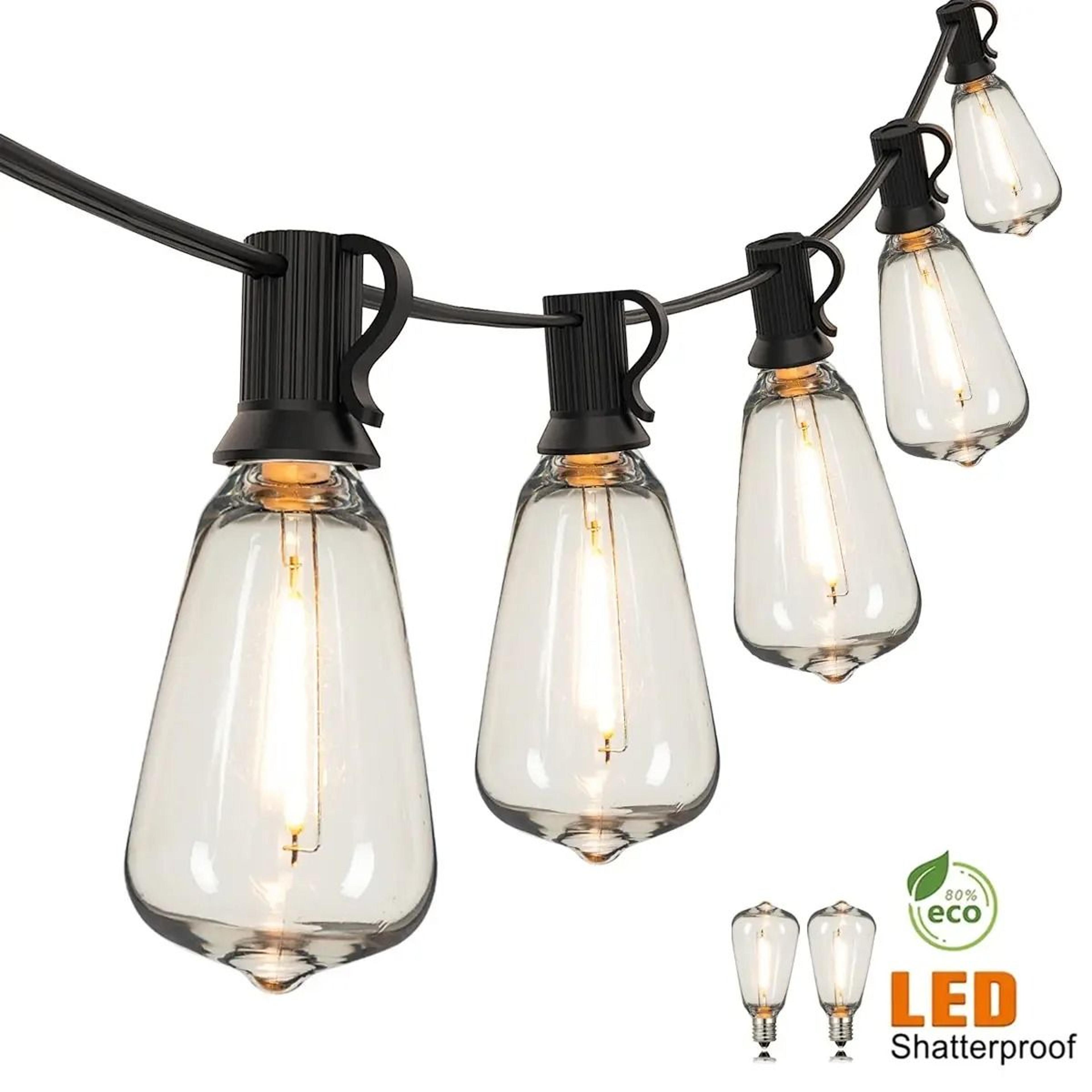 Connectable ST38 Outdoor String Lights With Shatterproof LED Bulbs For Patio And Garden Decor 0
