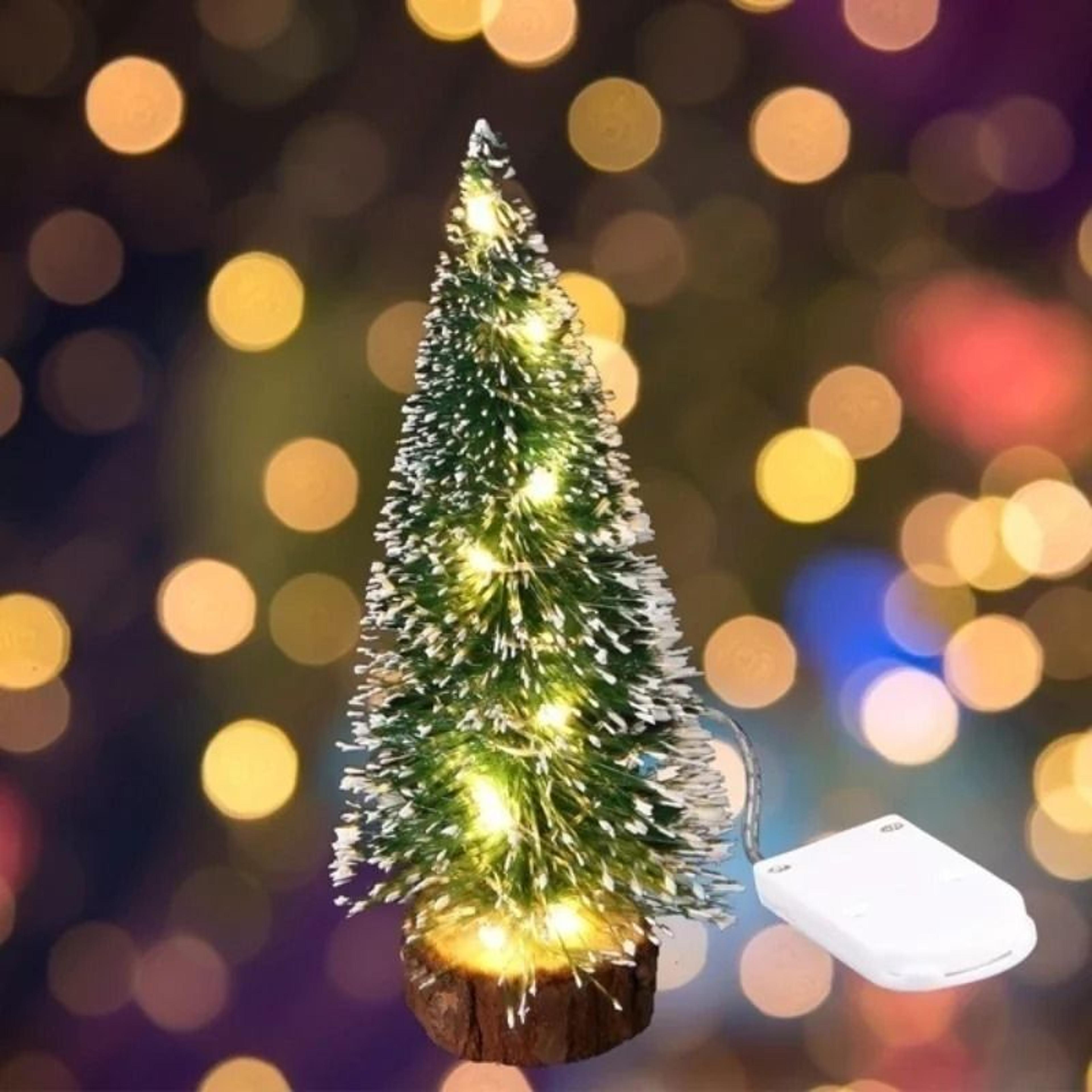 Mini LED Christmas Tree Tabletop Decoration With Snow Frost For Holiday Home Display 3