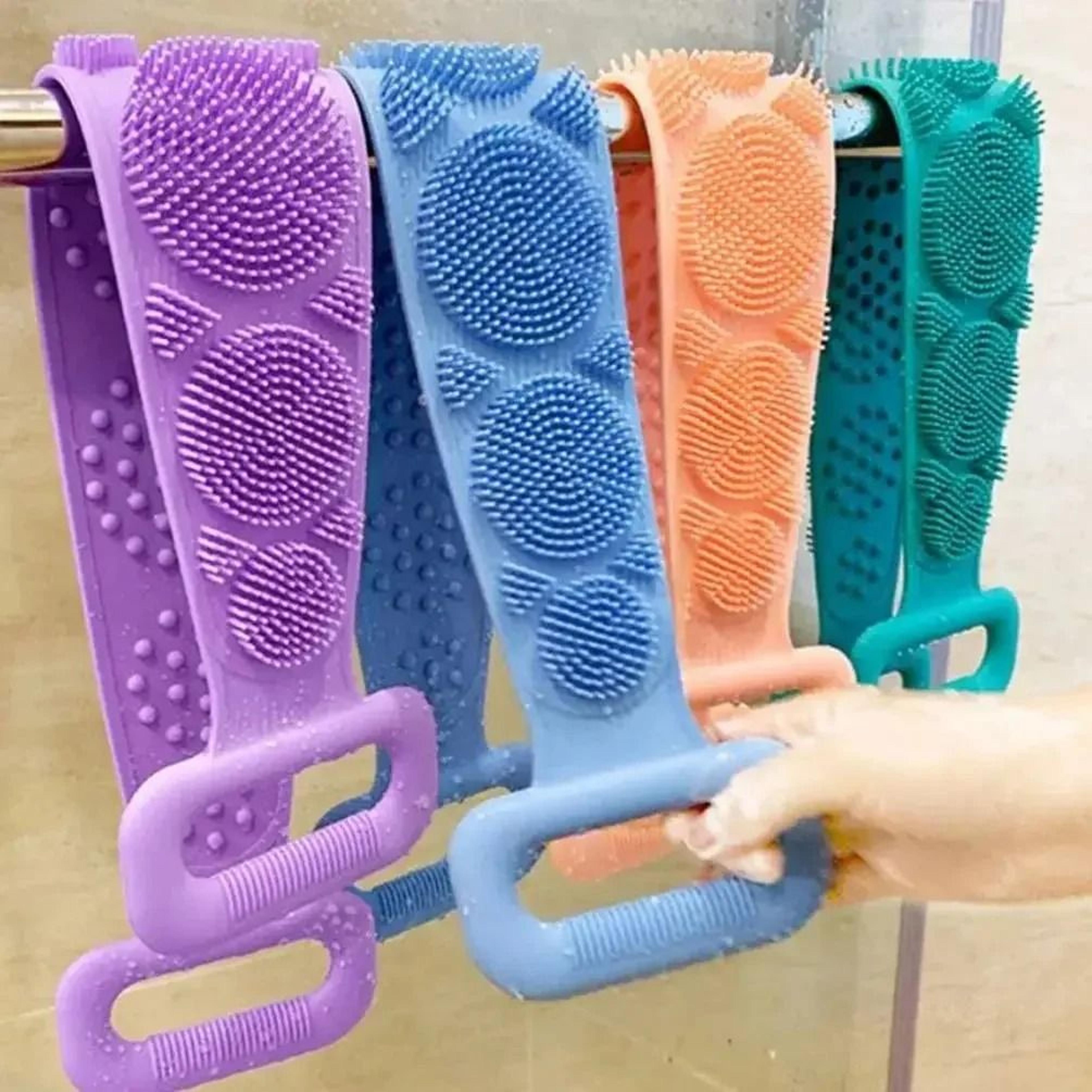 silicone back scrubber body sponge bath towel massage shower belt