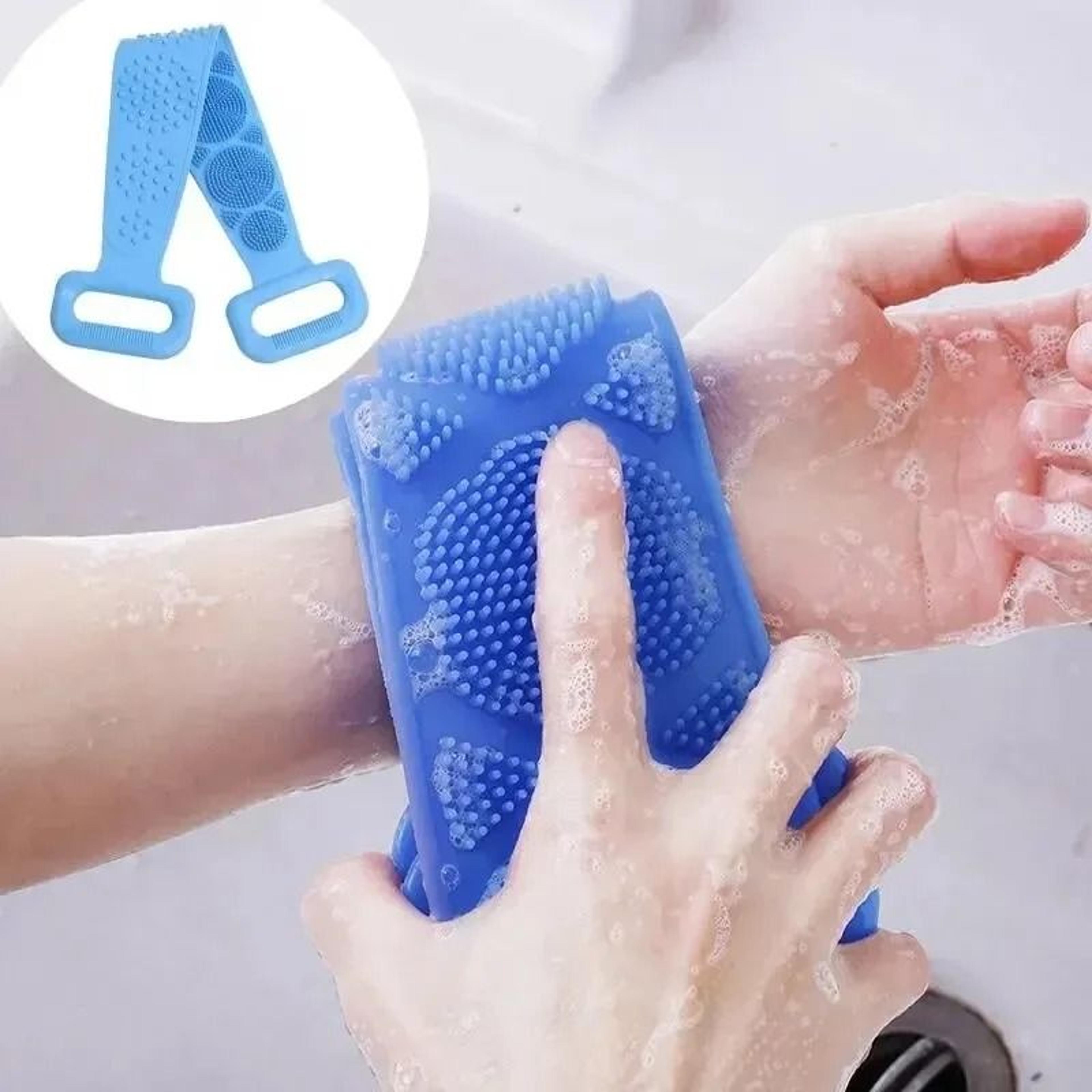 Silicone Back Scrubber Body Sponge Bath Towel Massage Shower Belt 3