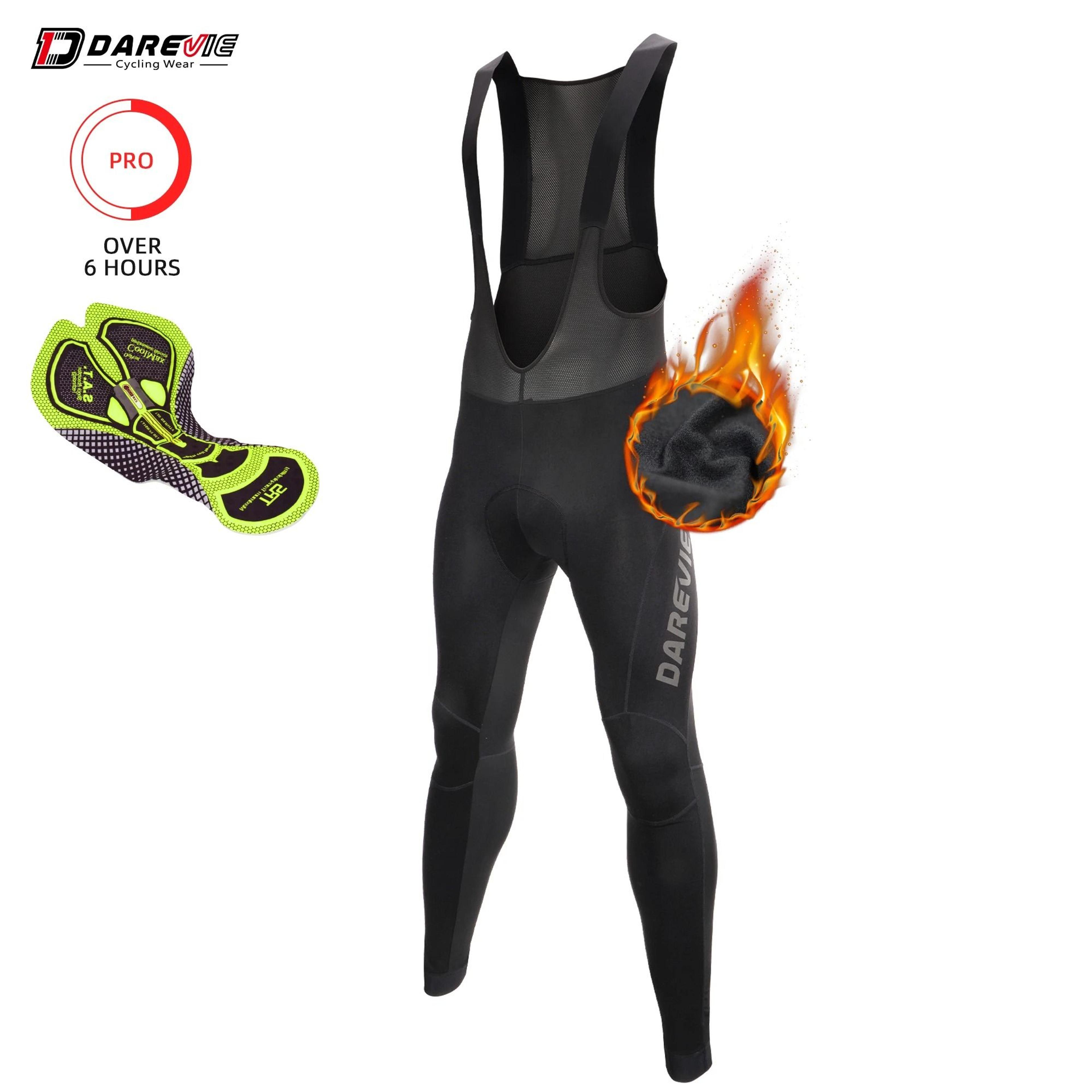 Darevie Winter Cycling Bib Tights Waterproof Thermal Fleece Padded Bike Pants 4