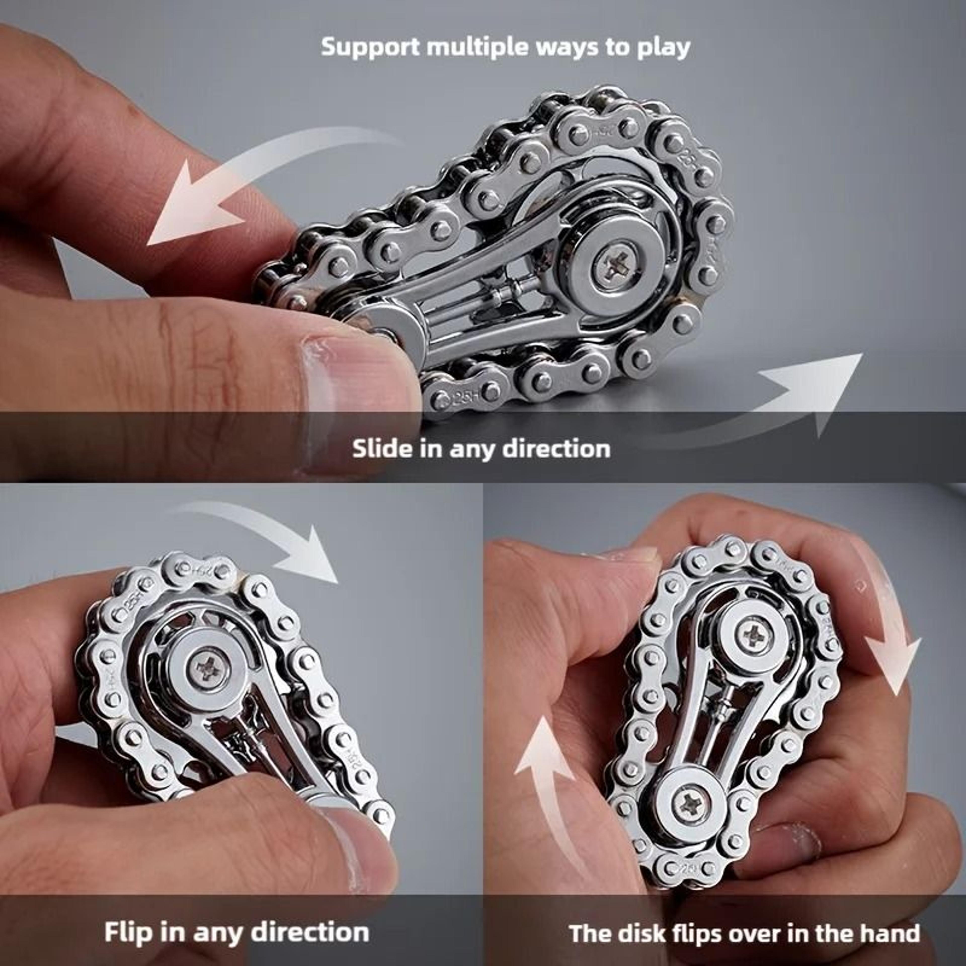 Sprockets Flywheel Fingertip Gyro Metal Chain Fidget Spinner For Stress Relief 1