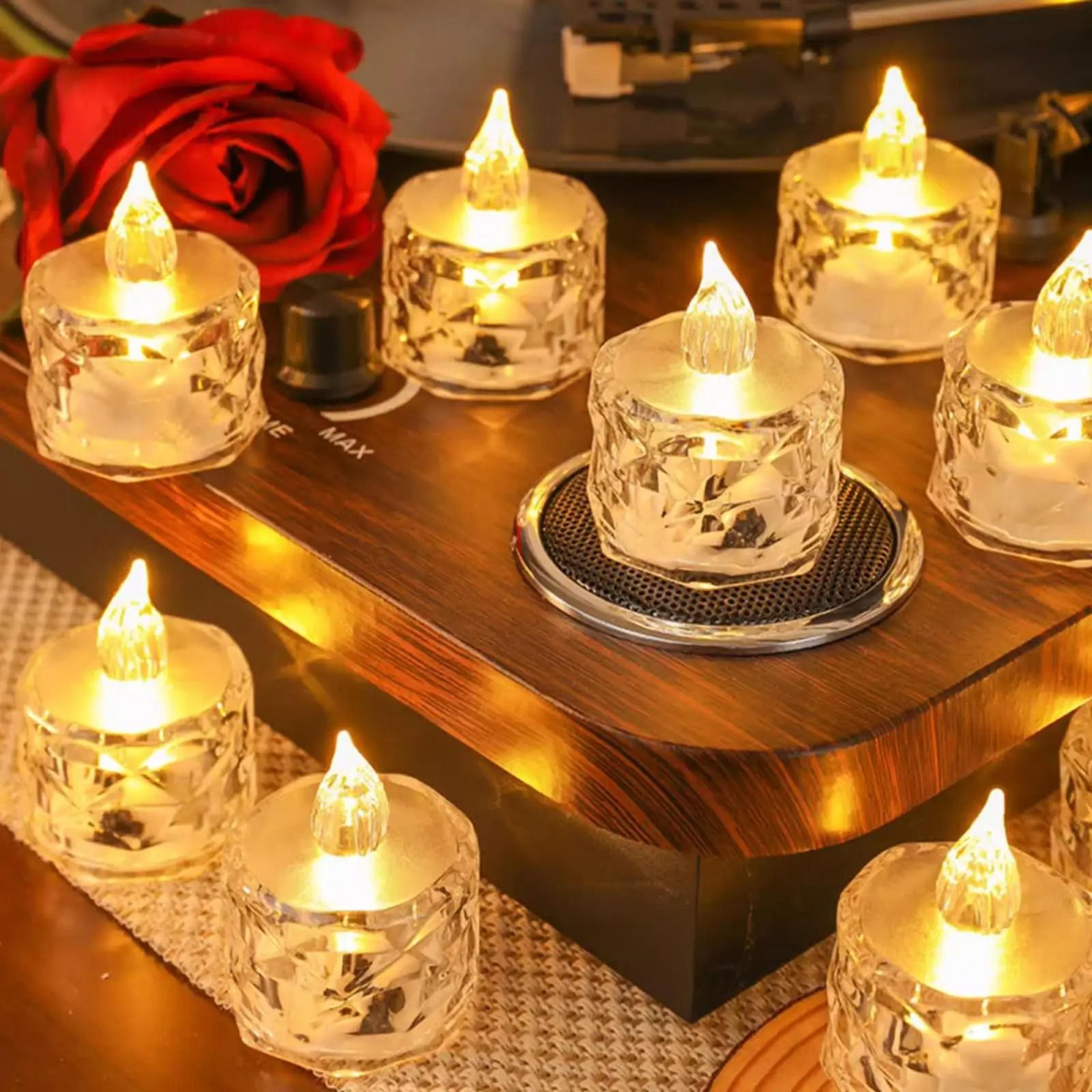 flameless led light candles crystal candle transparent electronic night lamp