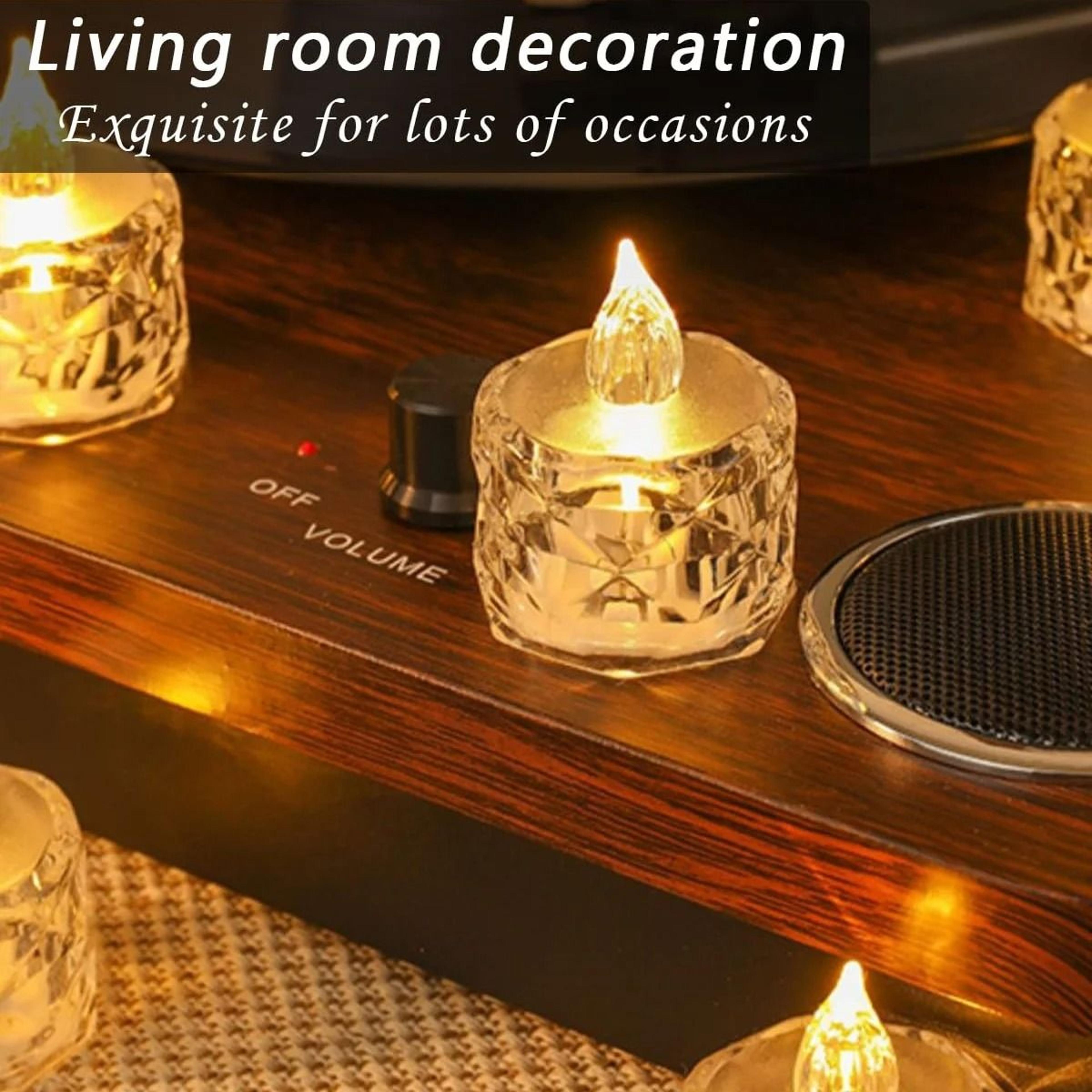Flameless LED Light Candles Crystal Candle Transparent Electronic Night Lamp 3
