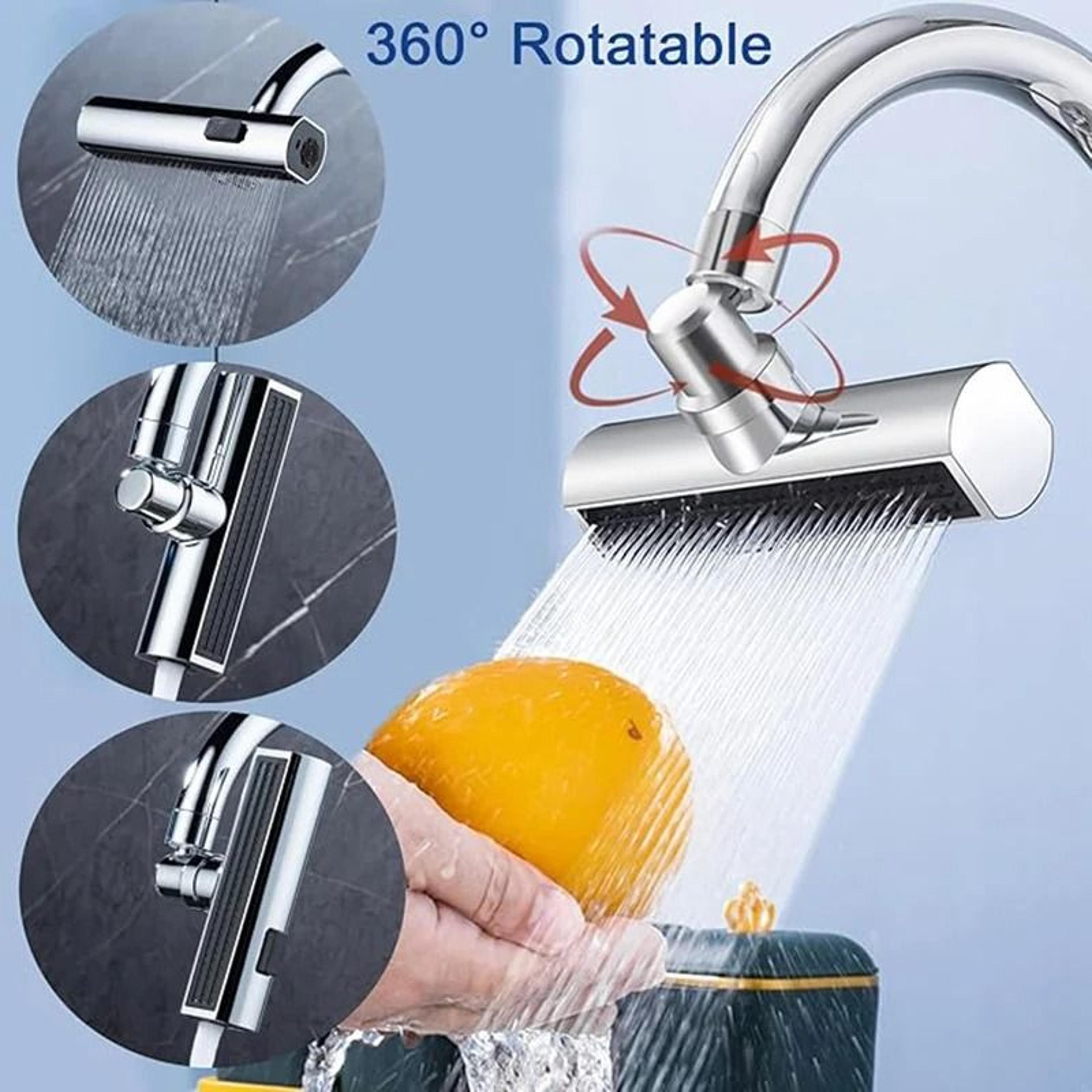 Three Mode Swivel Extension Faucet Nozzle With Splash Proof Waterfall Flow For Kitchen Sinks 0