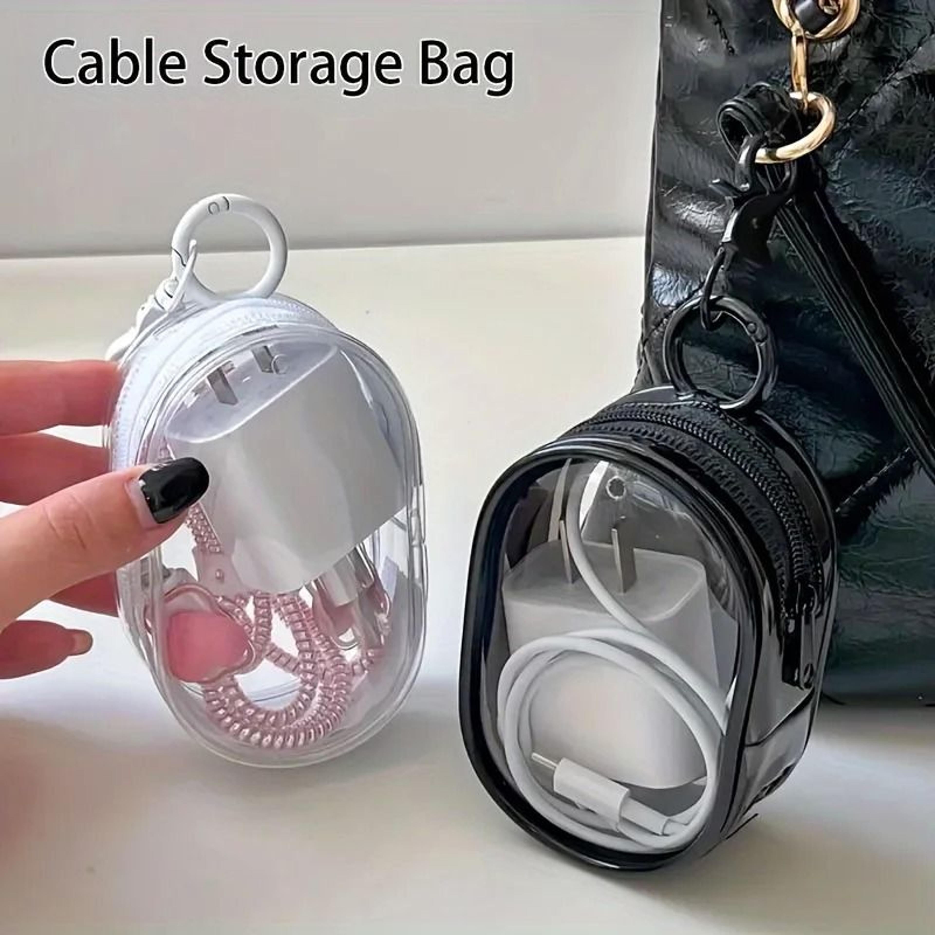 Portable Mini Clear Zipper Storage Bag Space Saving Organizer For Earphones Chargers And Small Acce 0