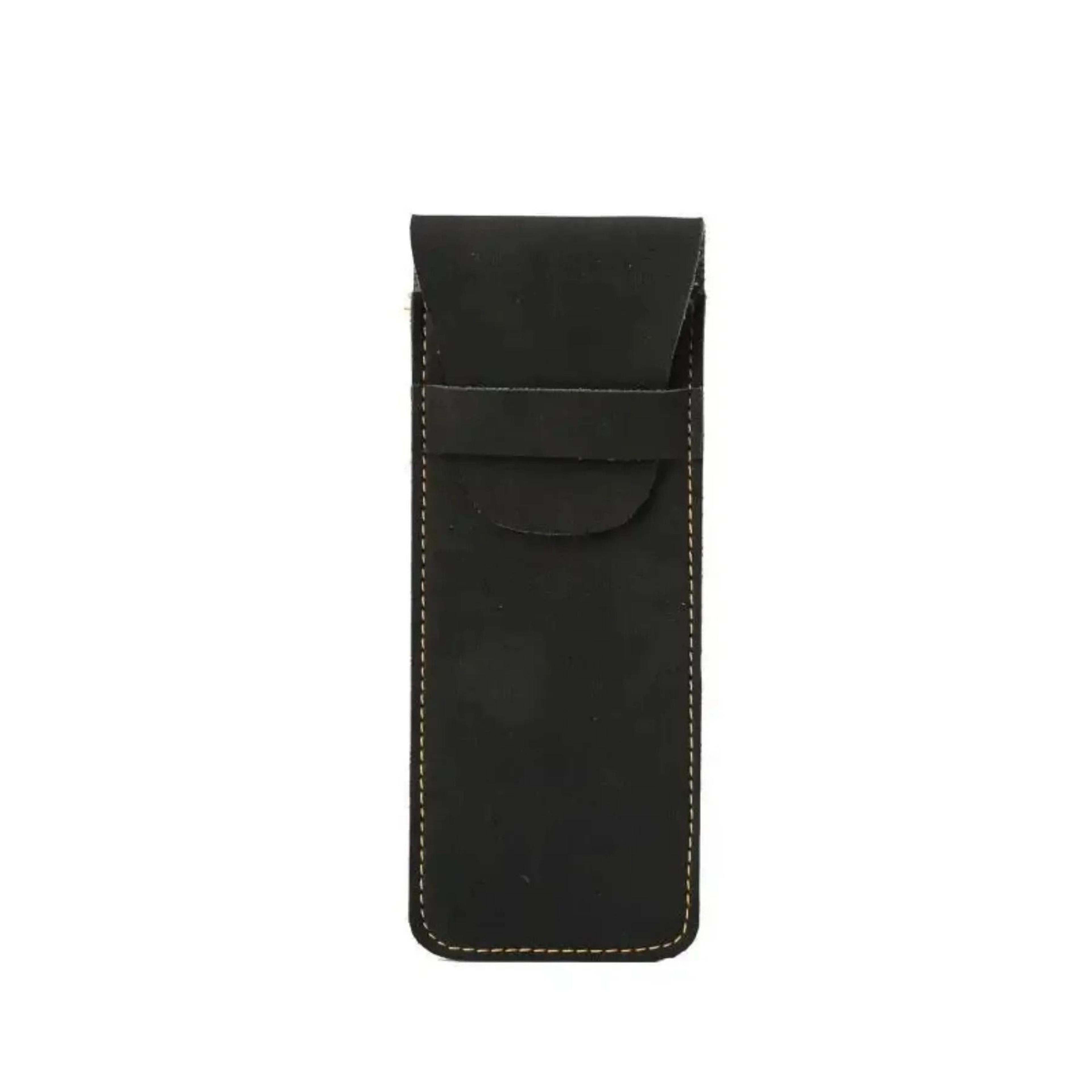 Vintage Frosted PU Leather Pen Case Large Capacity Protective Sleeve For Fountain Pens 8