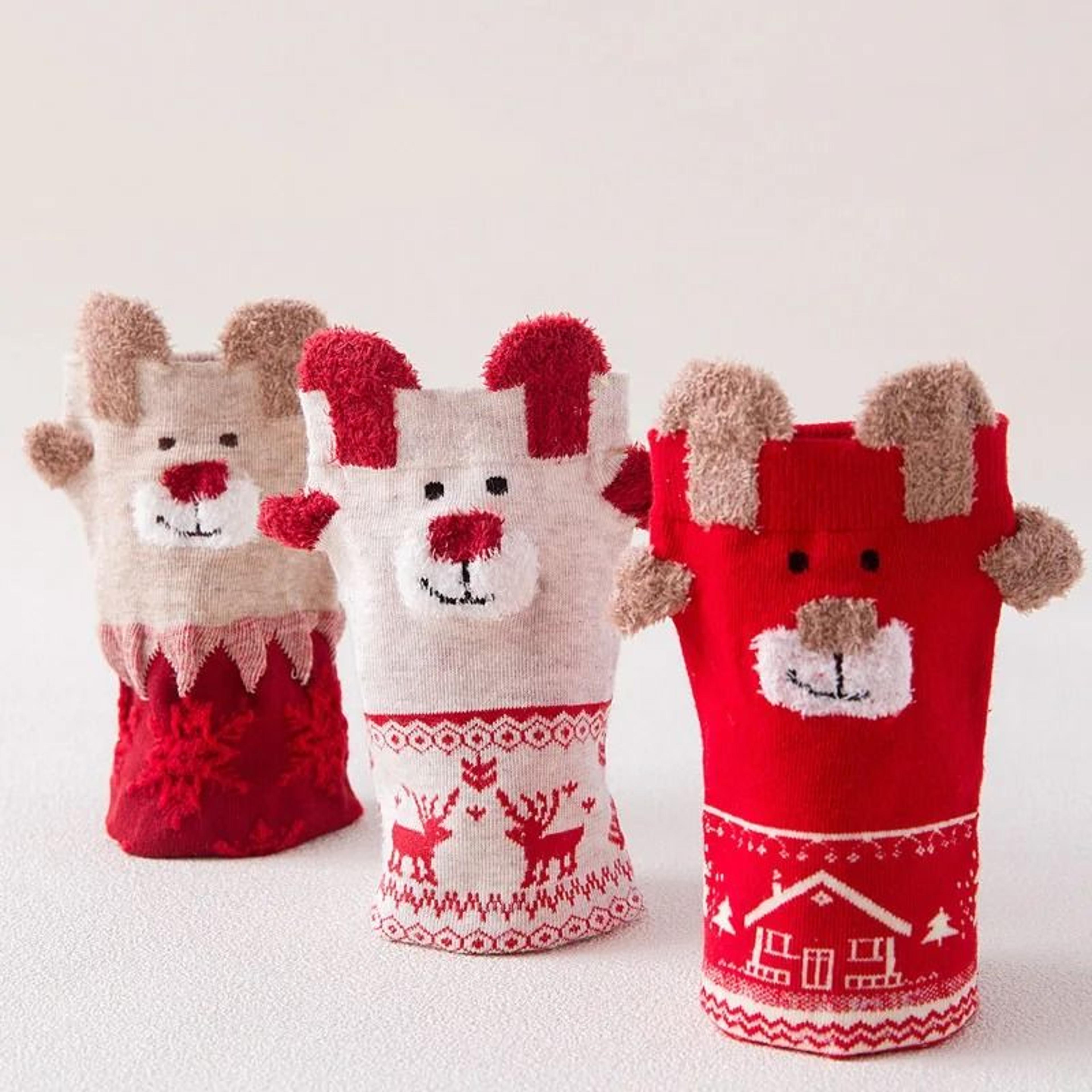 Winter Warm Christmas Socks For Women And Kids With Cute Santa And Deer Designs Soft Cozy Sleep Soc 1