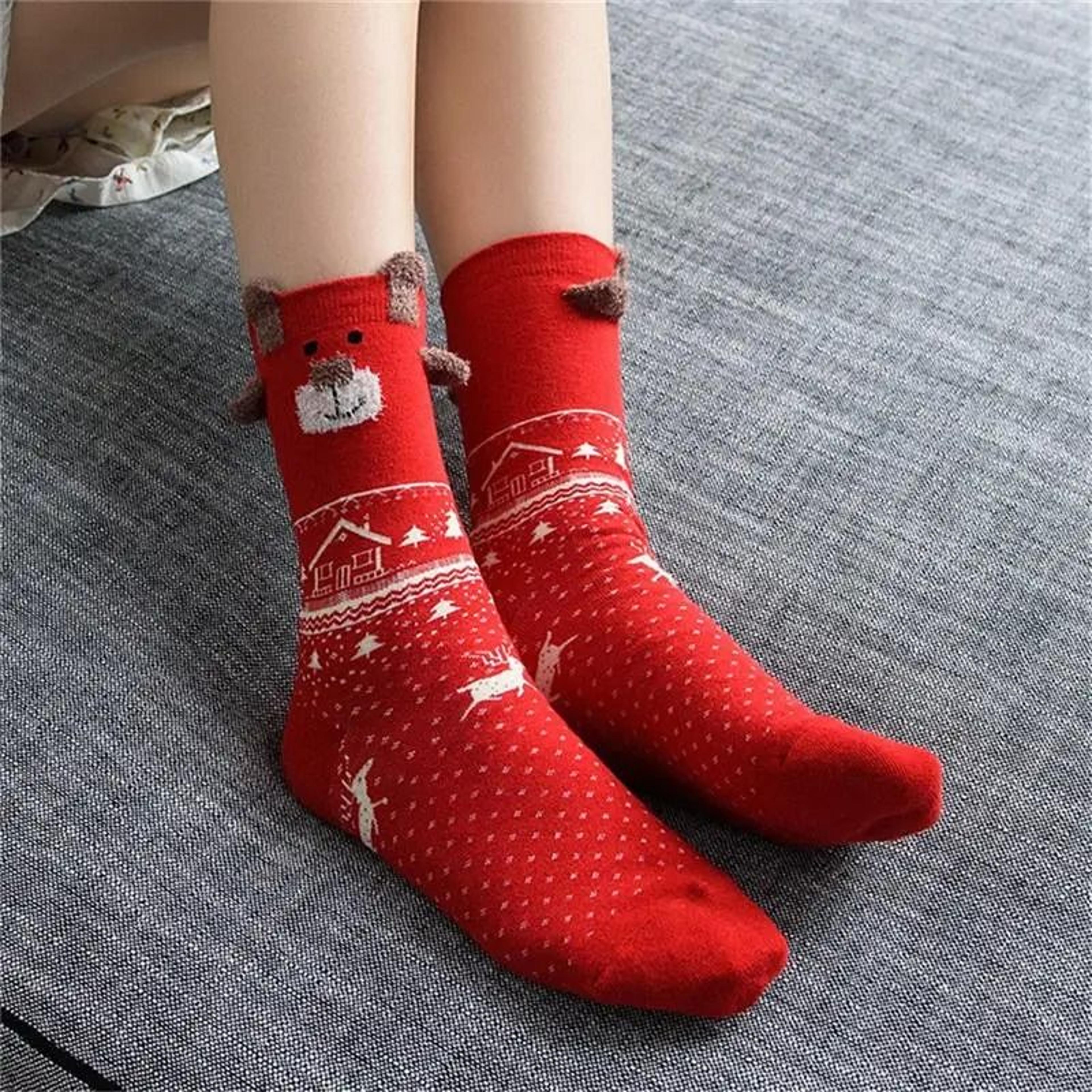 Winter Warm Christmas Socks For Women And Kids With Cute Santa And Deer Designs Soft Cozy Sleep Soc 2