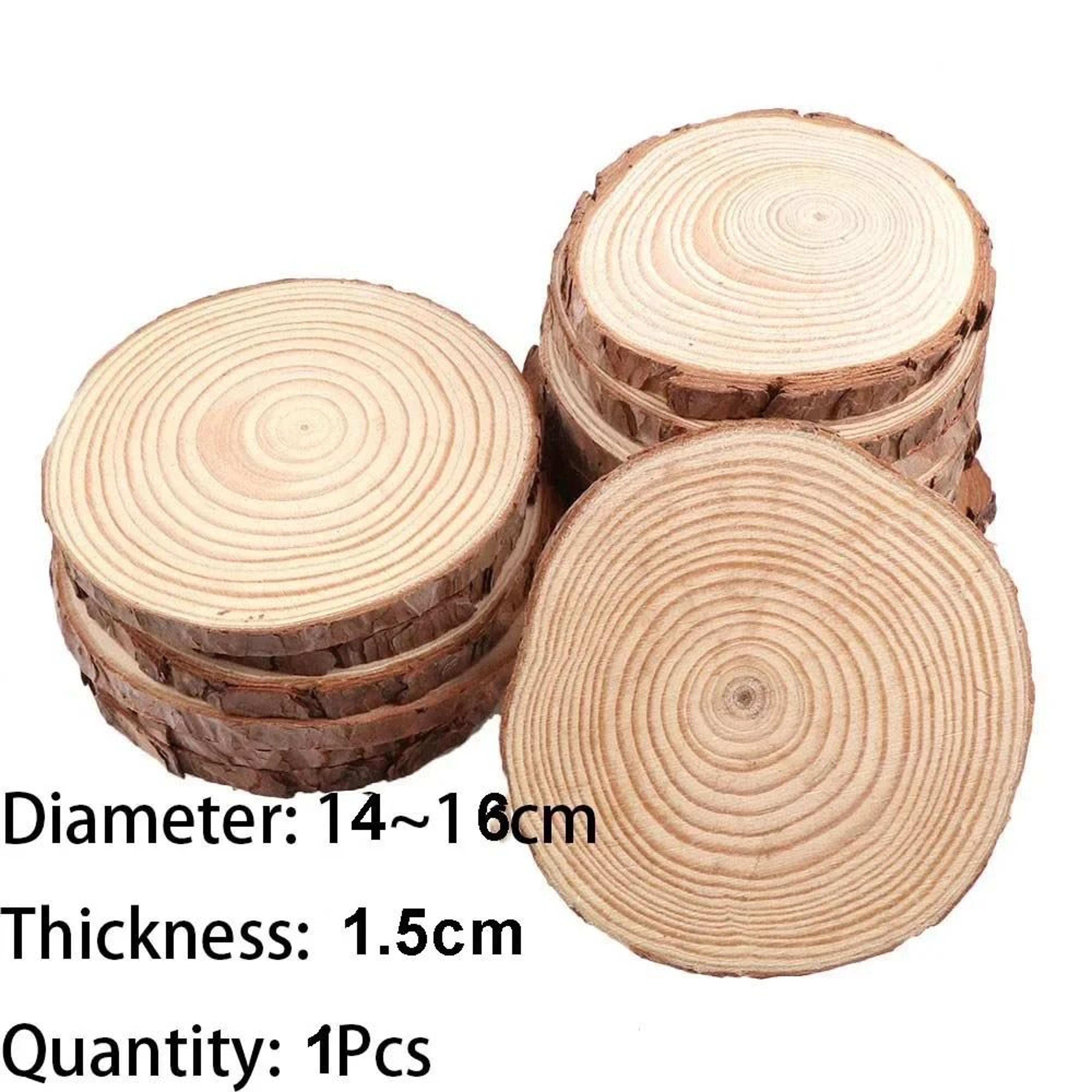 Natural Pine Wood Slices For DIY Crafts Thick Unfinished Log Discs With Bark For Art Wedding And Pa 12