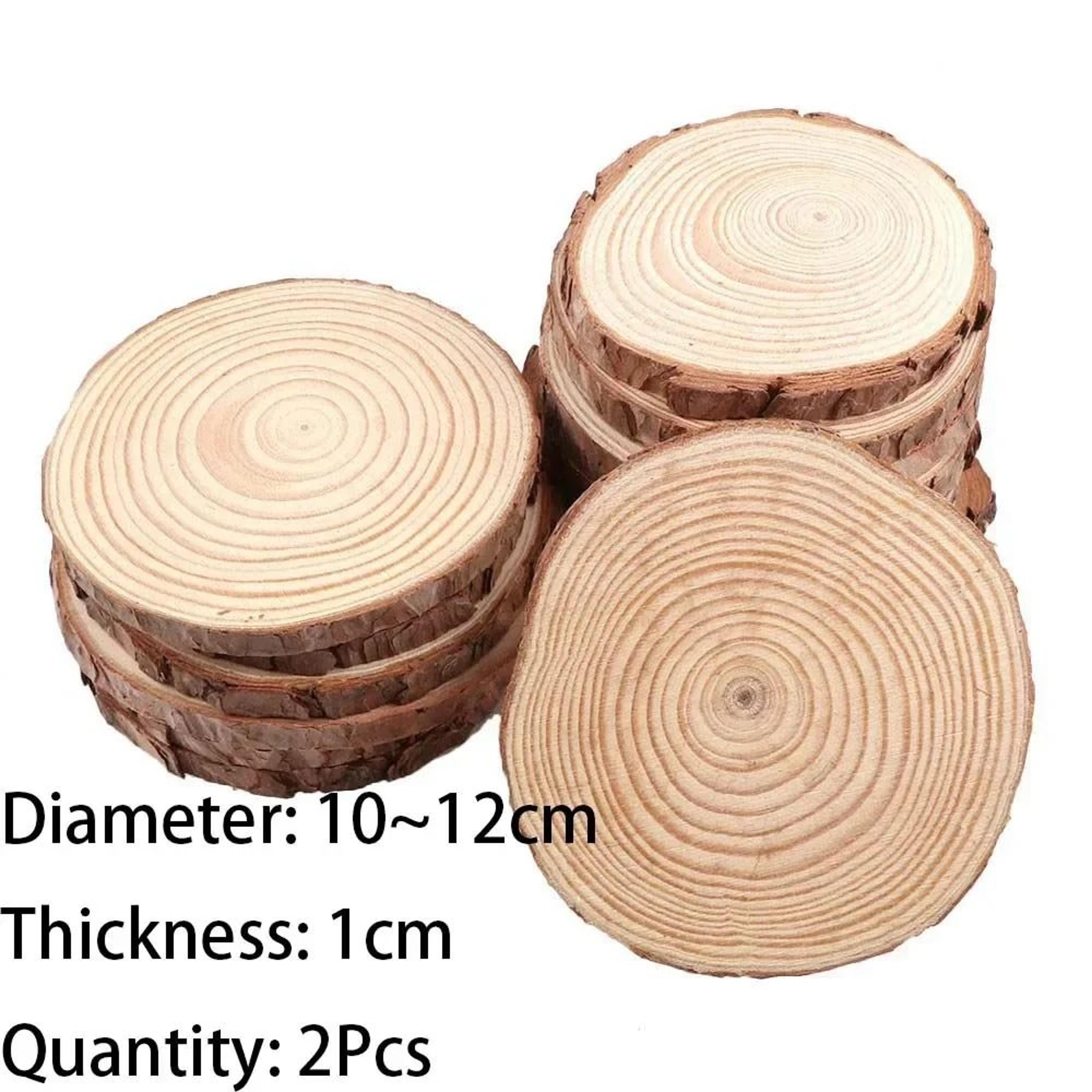 Natural Pine Wood Slices For DIY Crafts Thick Unfinished Log Discs With Bark For Art Wedding And Pa 6