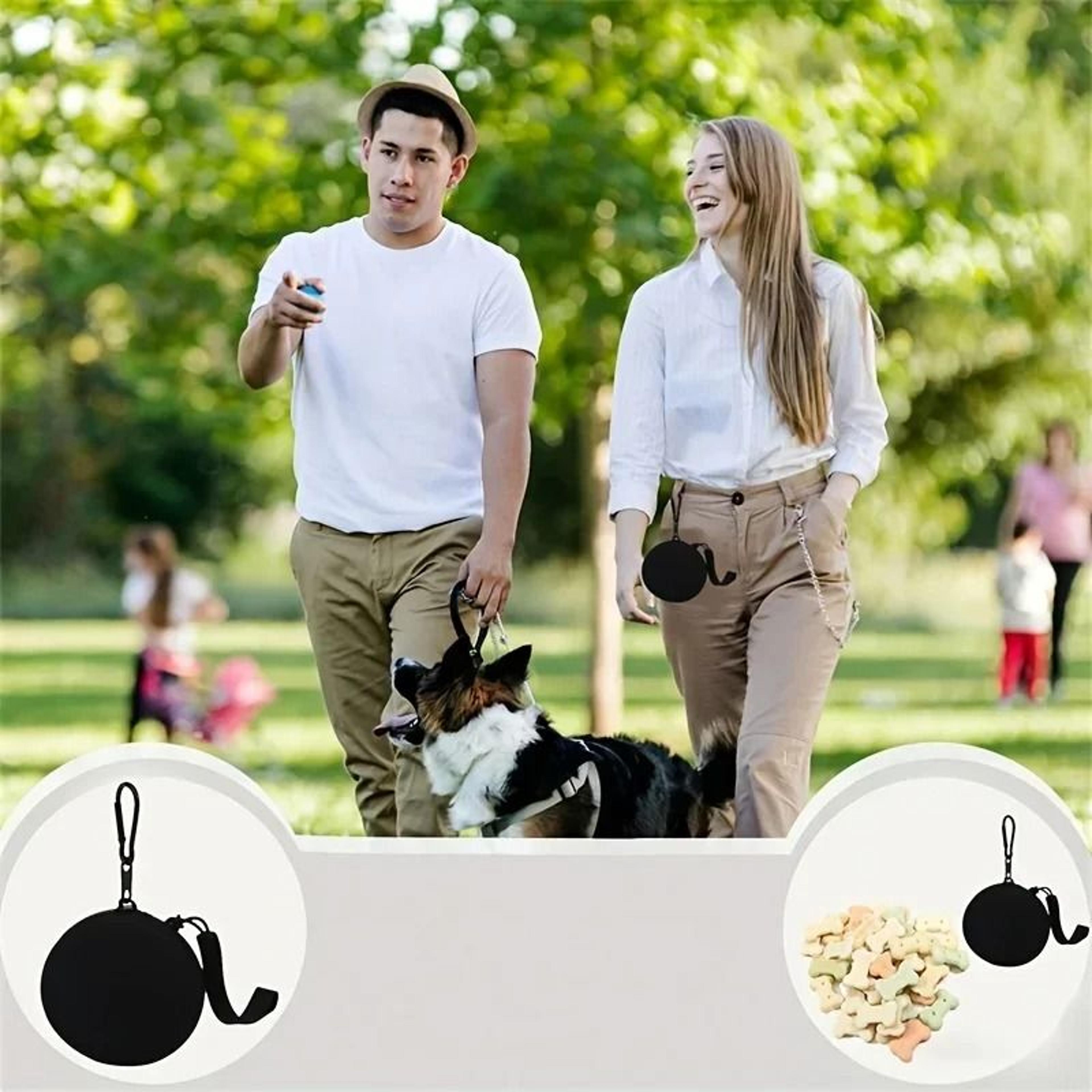 Silicone Pet Treat Pouch Portable Round Training Bag For Dogs And Cats 5