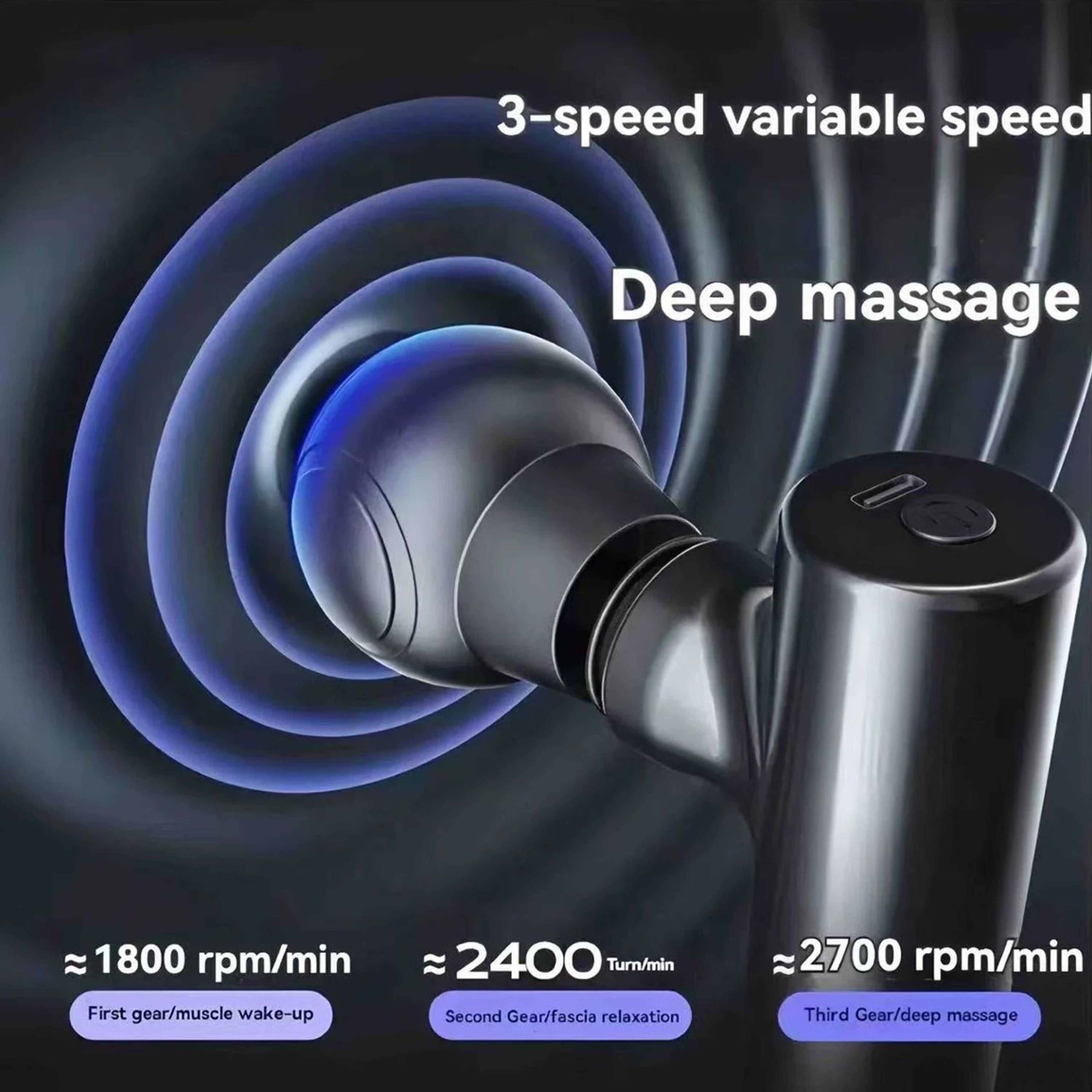 Mini Massage Gun With LCD Screen And 6 Heads Portable Electric Muscle Massager 5
