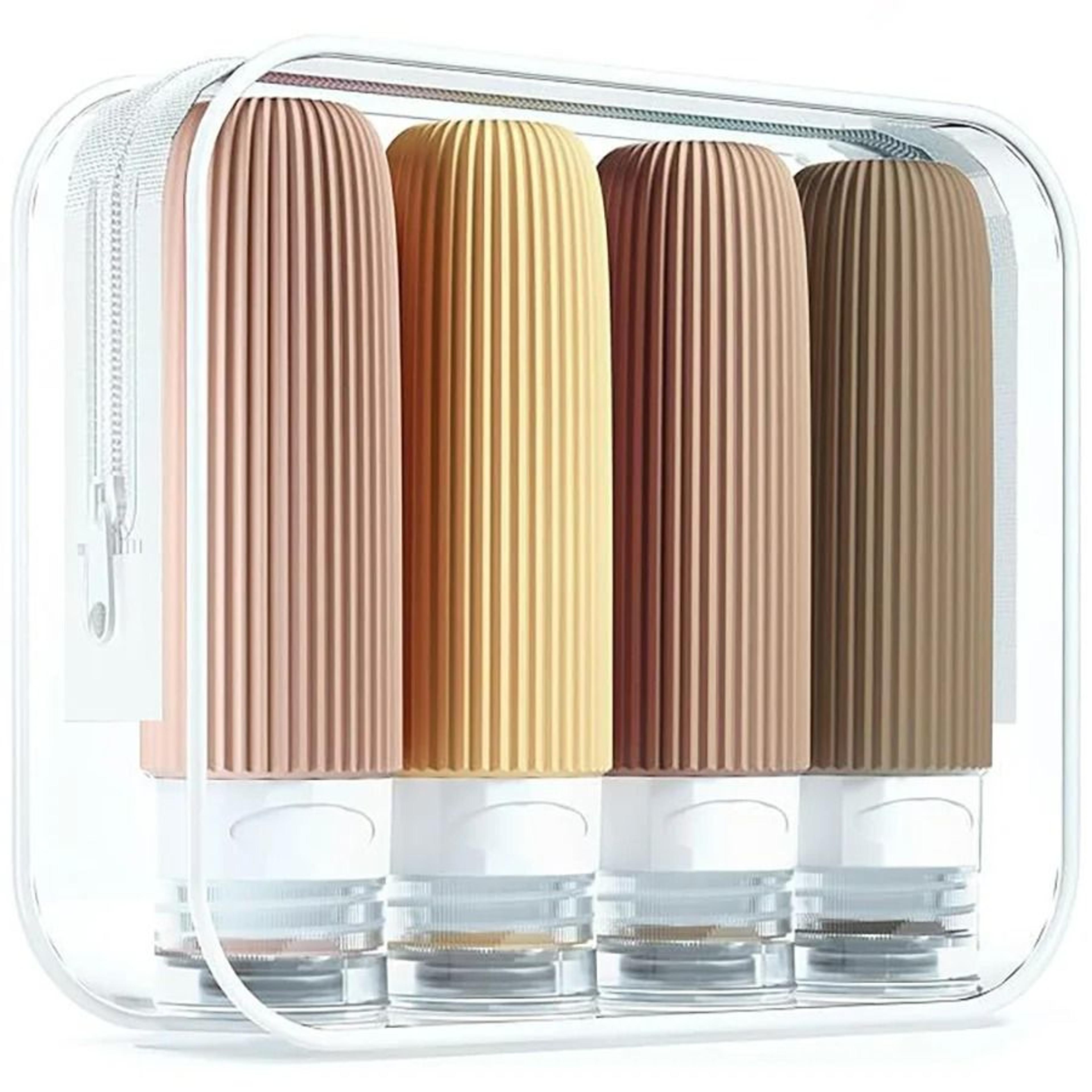 Leak Proof Travel Bottle Set Silicone TSA Approved Toiletry Containers 4 Pack 5