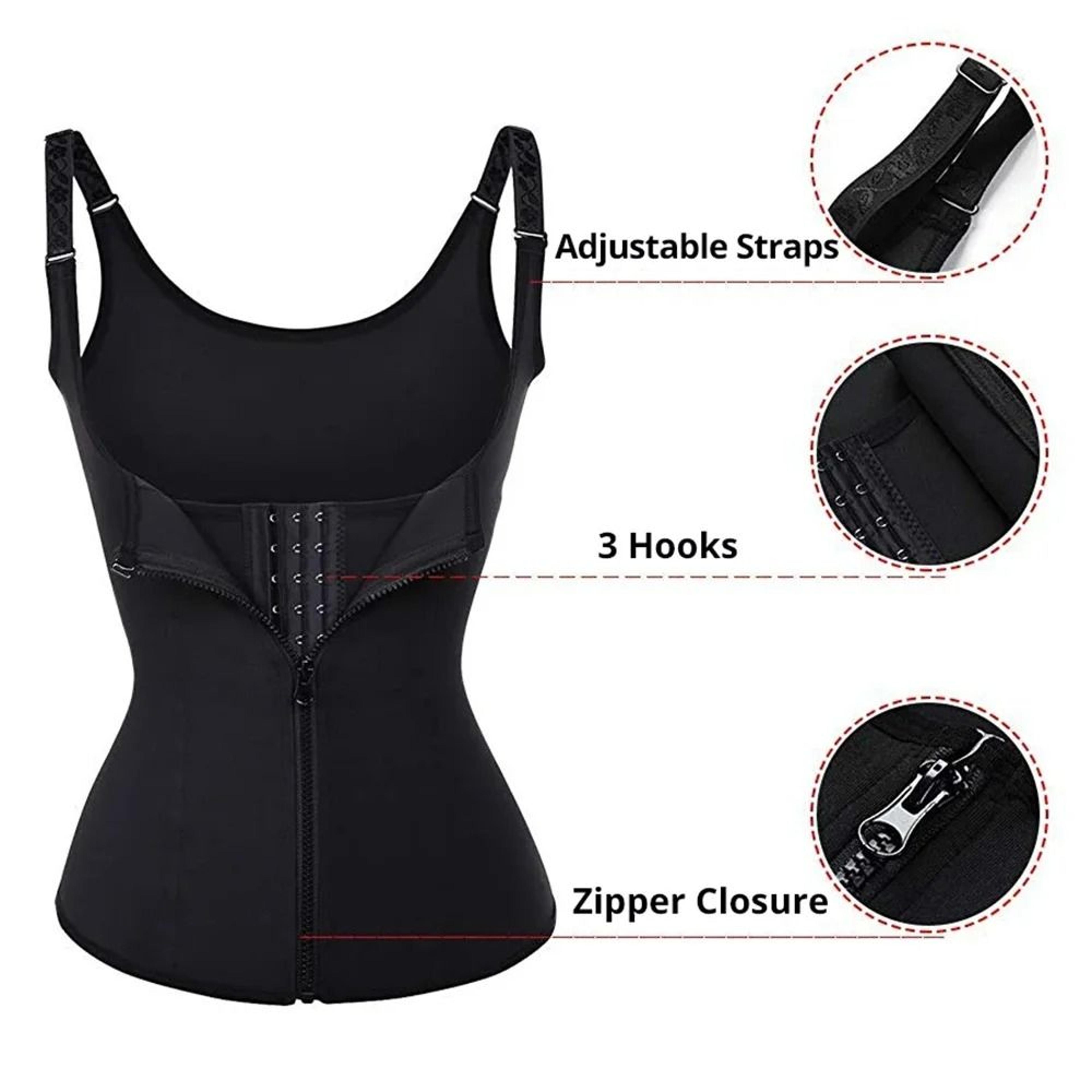 Waist Trainer Tank Top Zipper Tummy Control Sleeveless Body Shaper For Women 2