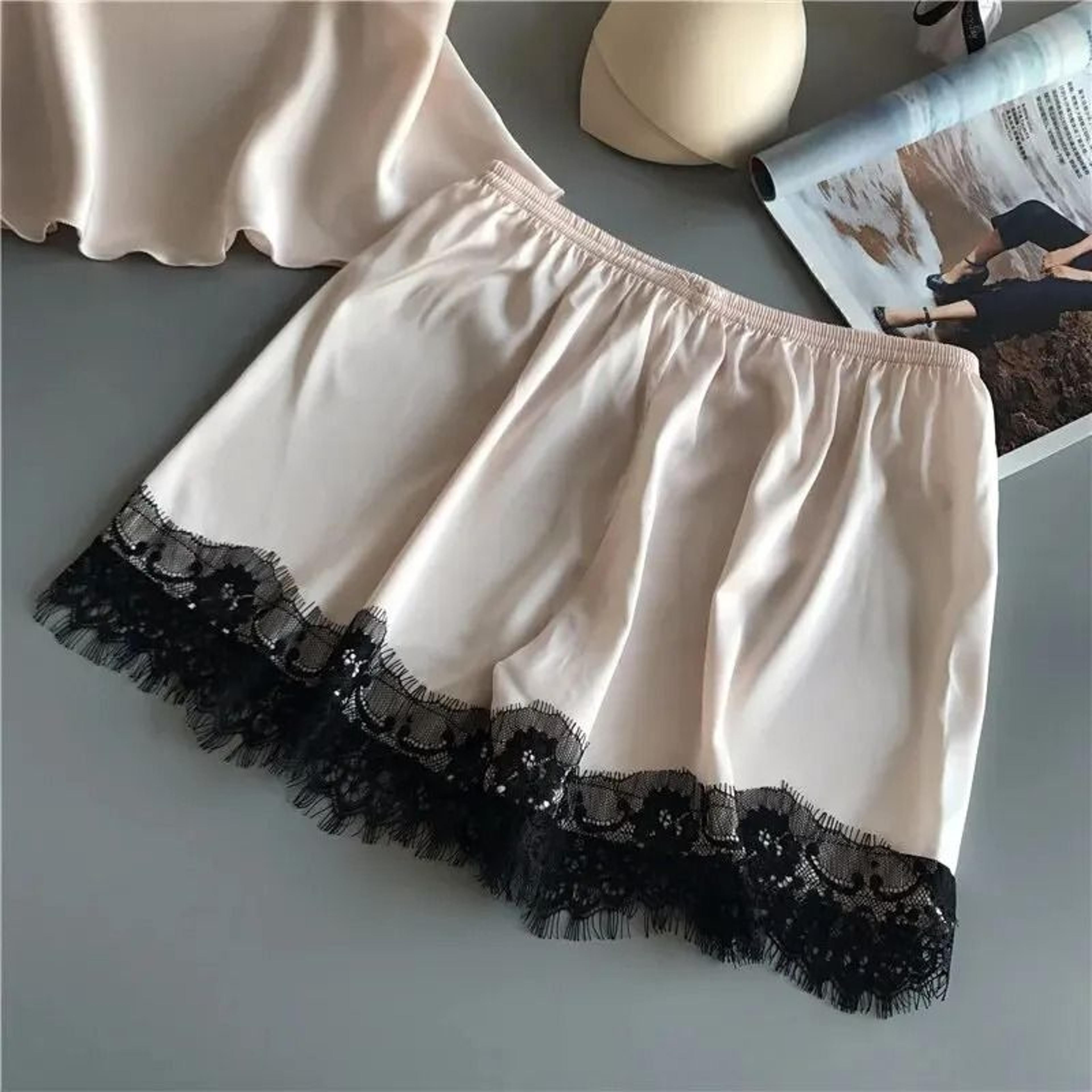 Elegant Lace VNeck Pajama Set For Women  Soft Sleepwear With Matching Shorts 4