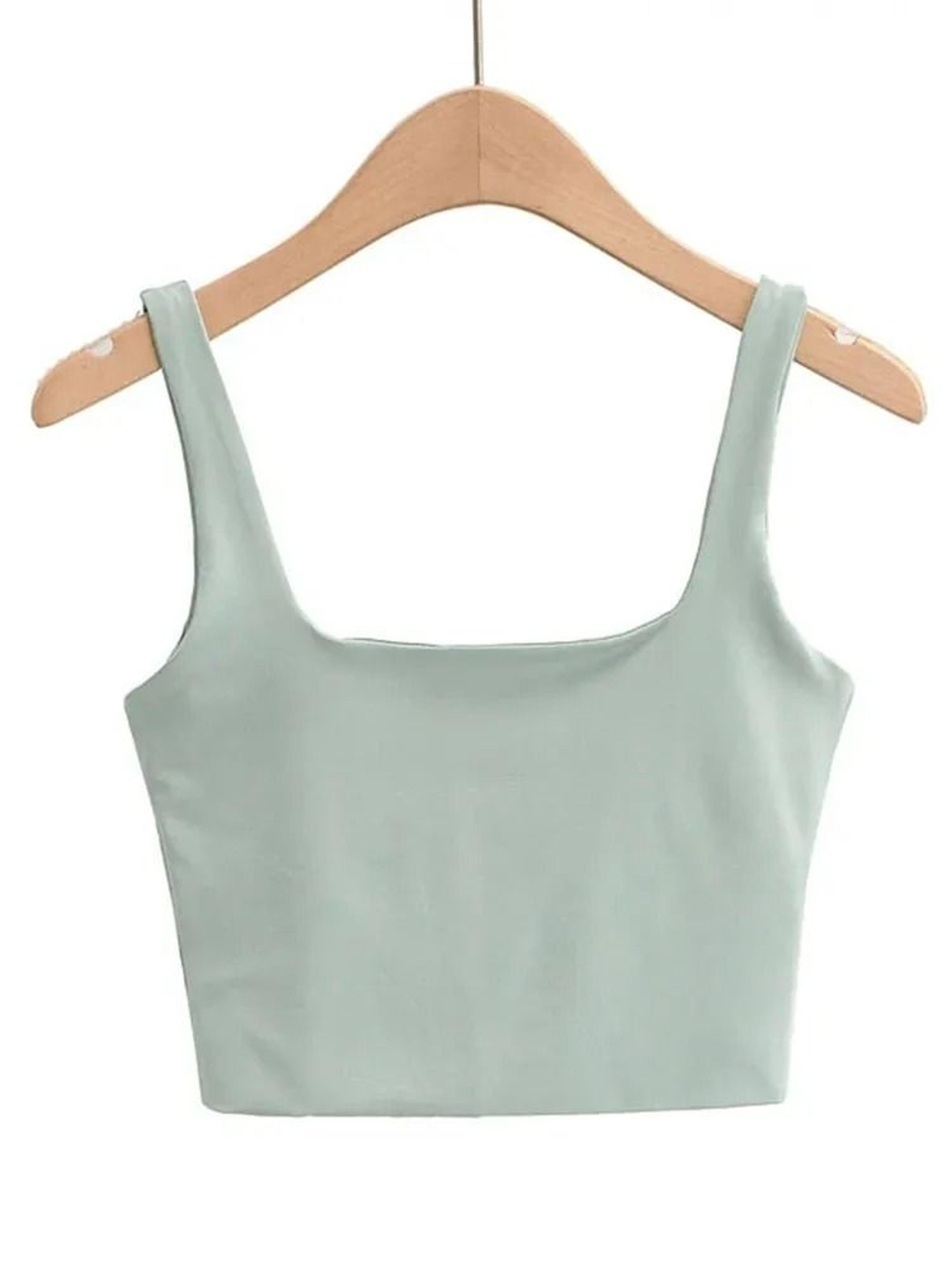 Summer Square Collar Sleeveless Tank Top For Women  Slim Fit Fashion Crop Top 2