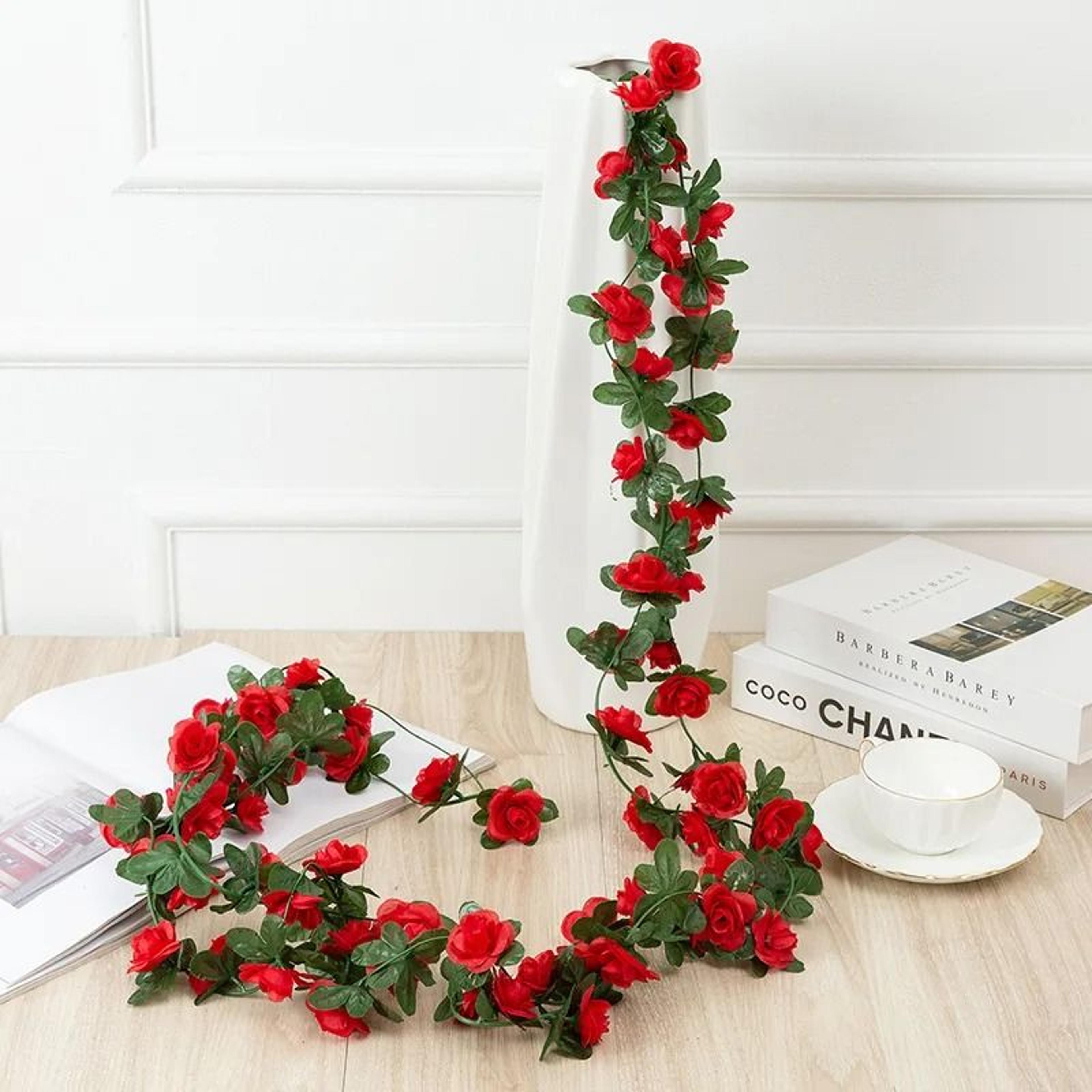Artificial Rose Flower Vine 25m And 18m Silk Garland For Home And Wedding Decoration 4