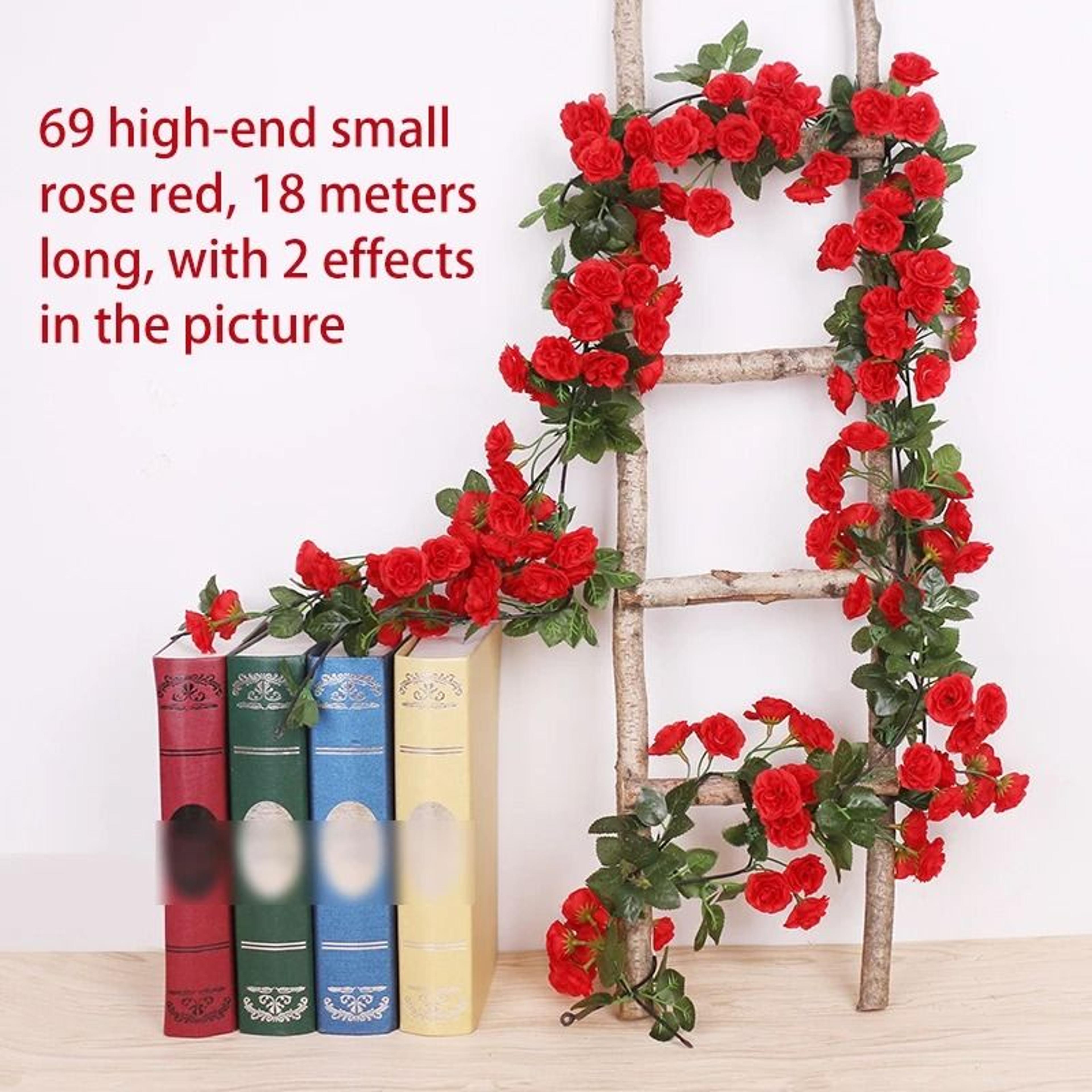 Artificial Rose Flower Vine 25m And 18m Silk Garland For Home And Wedding Decoration 7