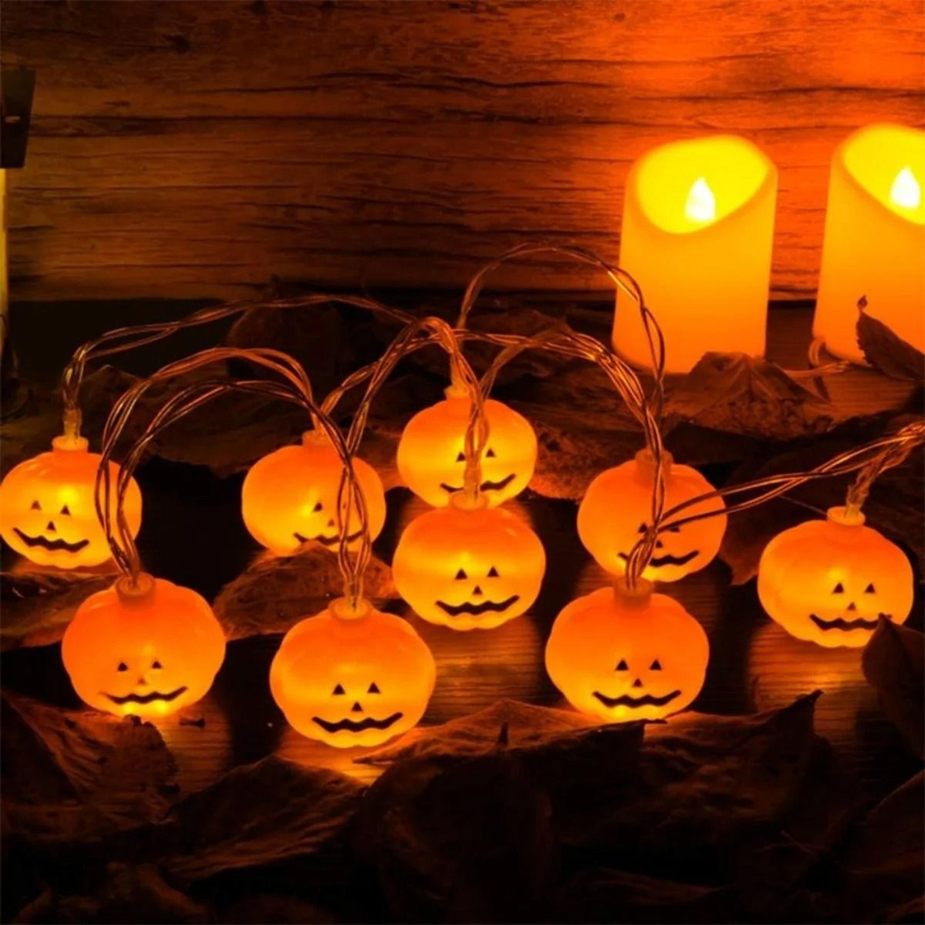 3D Pumpkin LED String Light Battery Powered Halloween Decorative Lamp 10 Or 20 LEDs 6