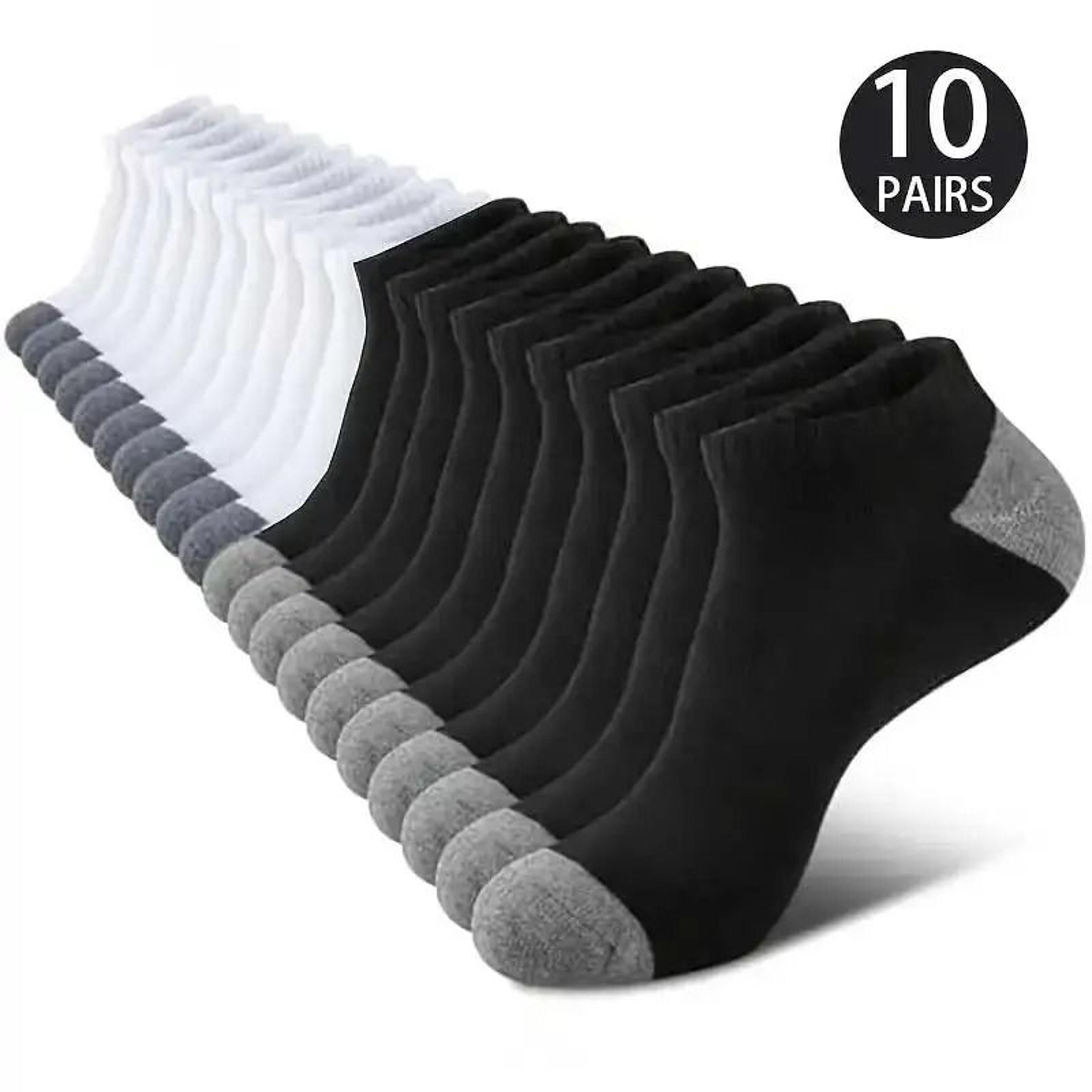 Breathable Low Cut Solid Color Socks 10 Pairs Sweat Absorbing Odor Resistant For Outdoor Activities 10