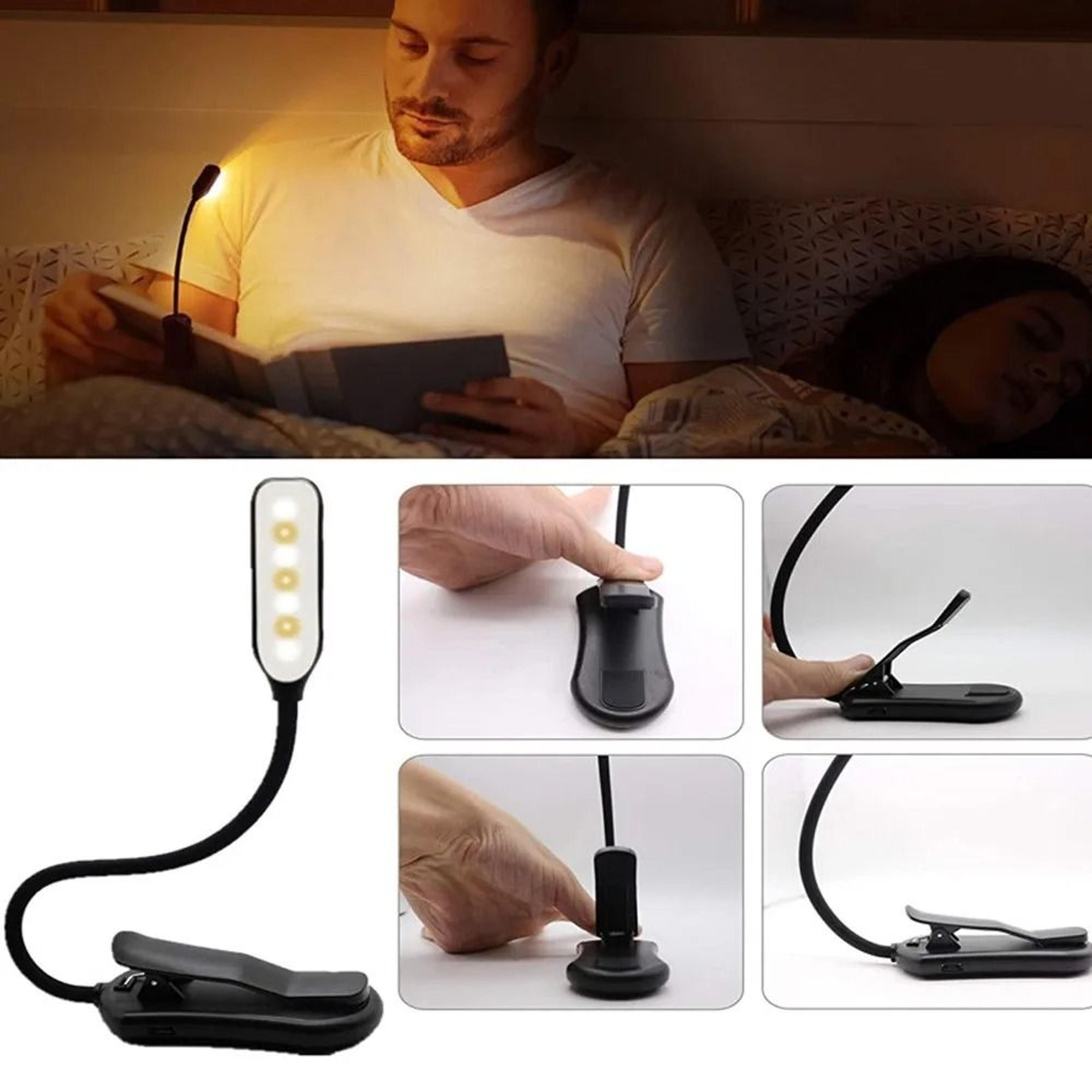 USB Rechargeable LED Book Light Flexible Clip On Reading Lamp With 3 Level Brightness 2