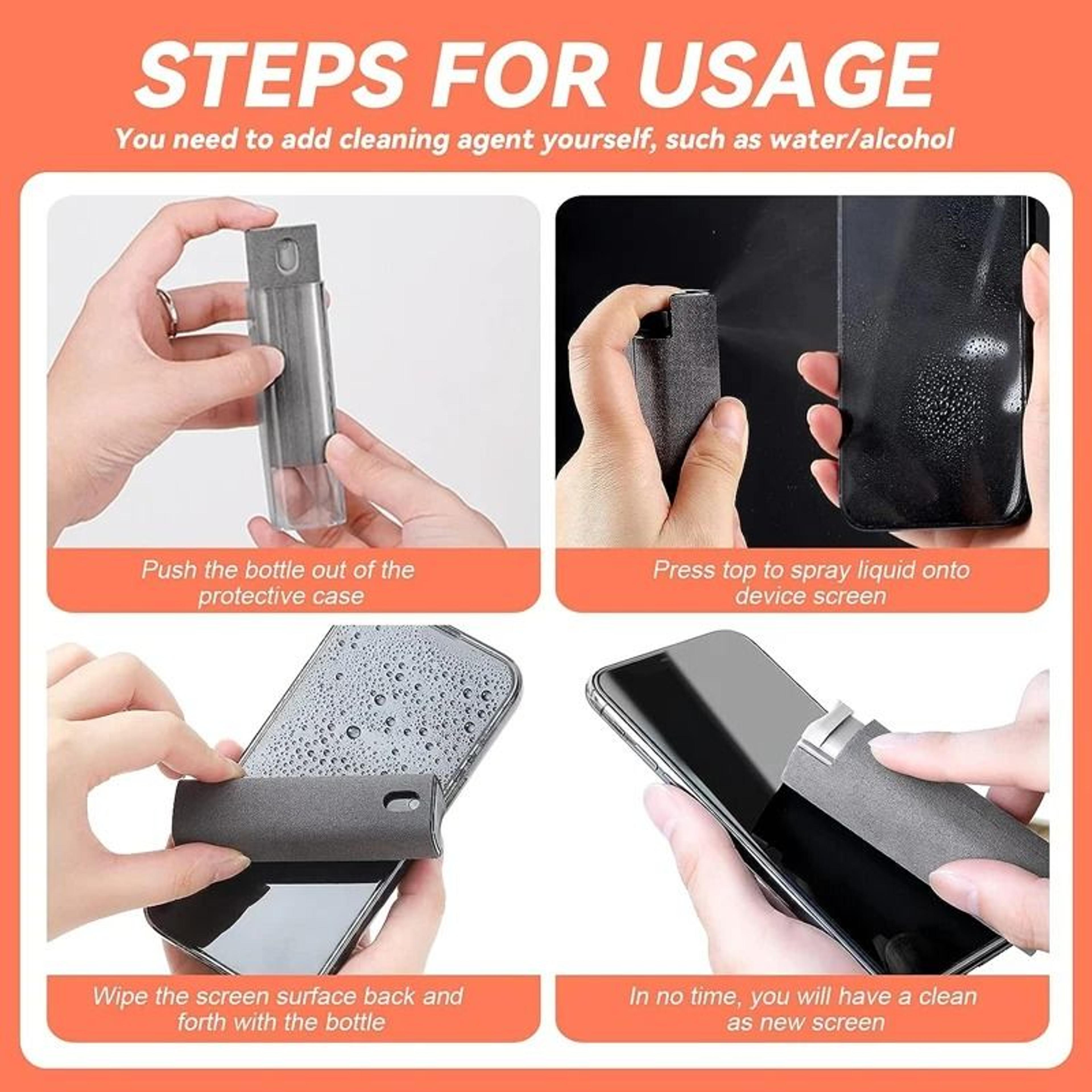 2 In 1 Screen Cleaner Kit With Spray And Fiber Flannelette Wipe 5