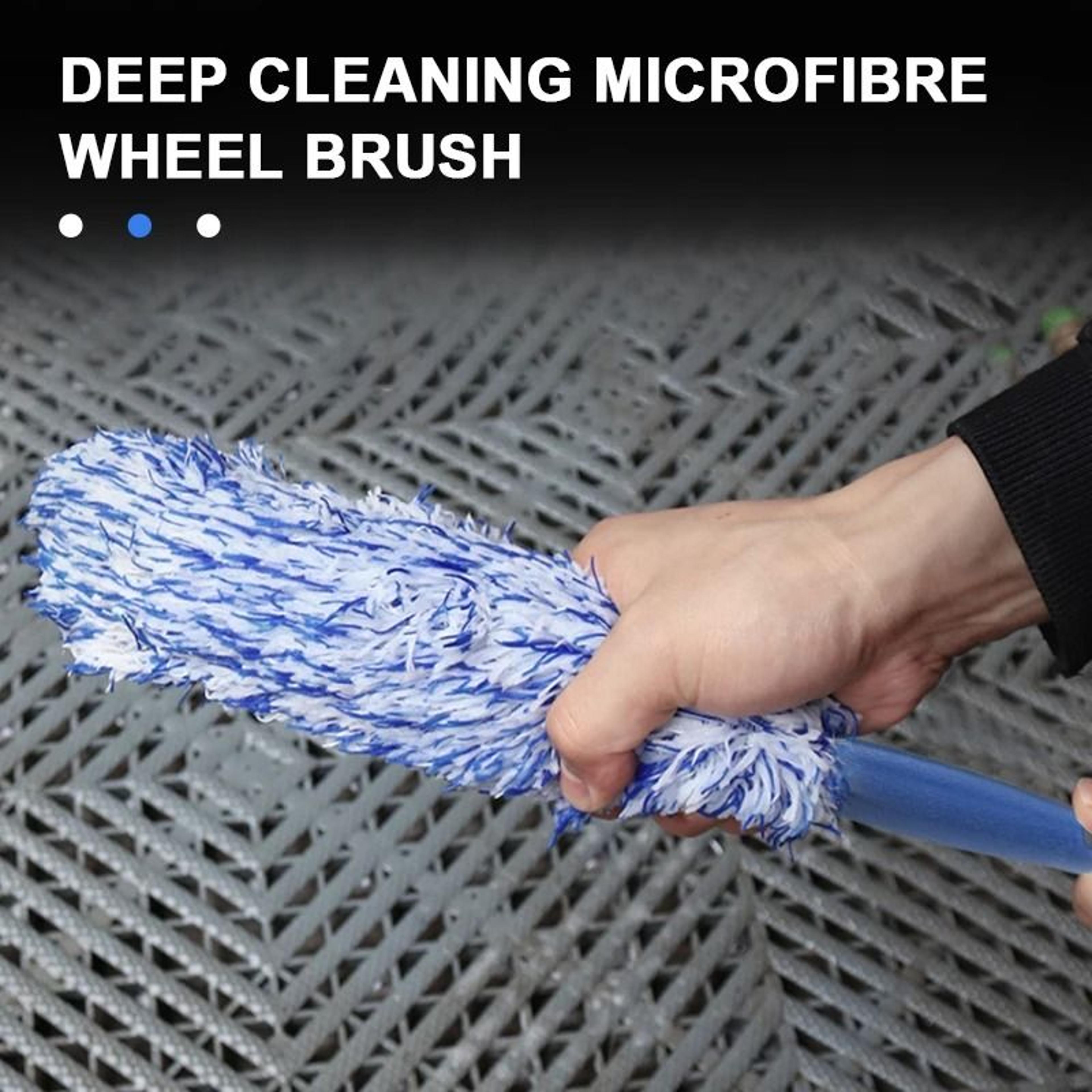 Car Wheel And Tire Cleaning Brush With Plush Head For Detailed Care 2