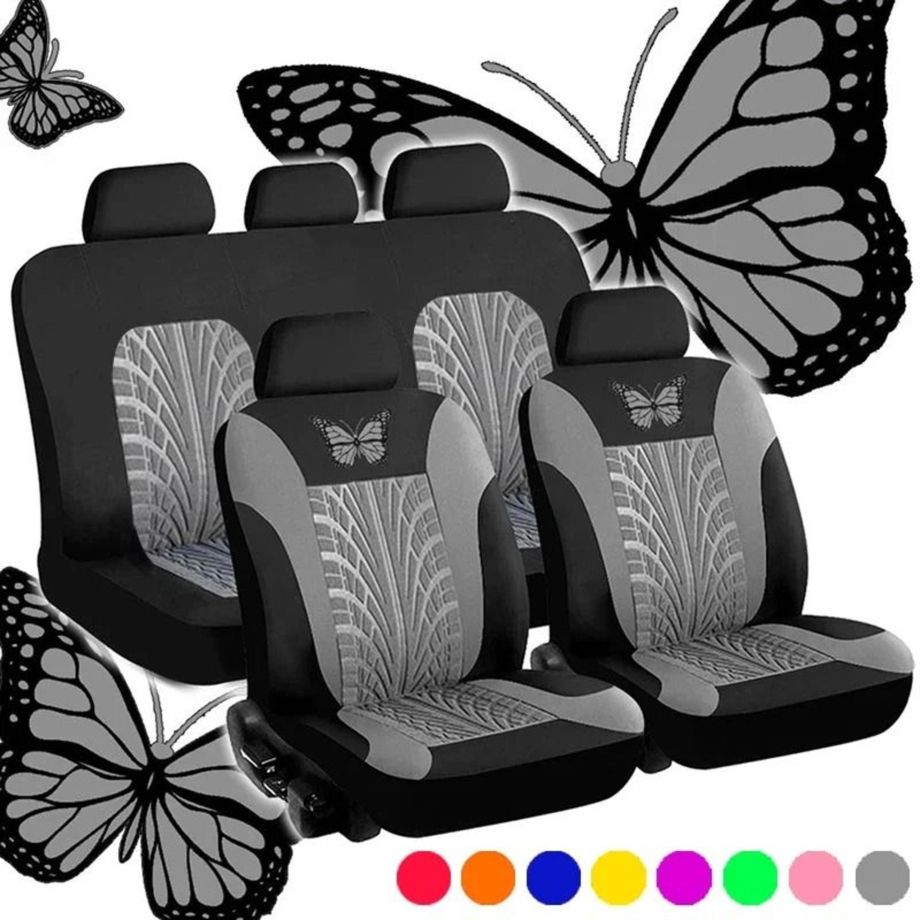 Universal Butterfly Embroidery Full Car Seat Cover Set 1