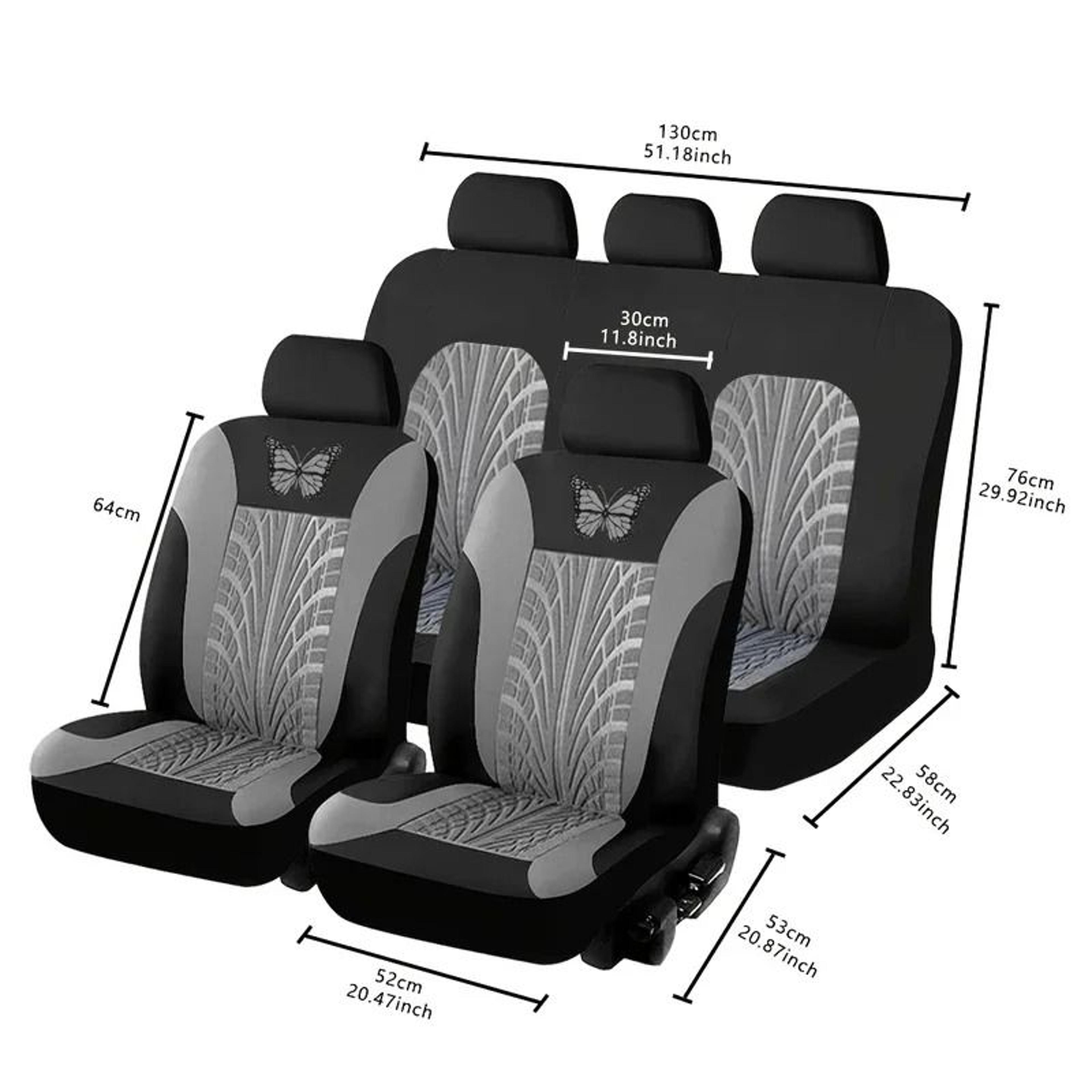 Universal Butterfly Embroidery Full Car Seat Cover Set 5