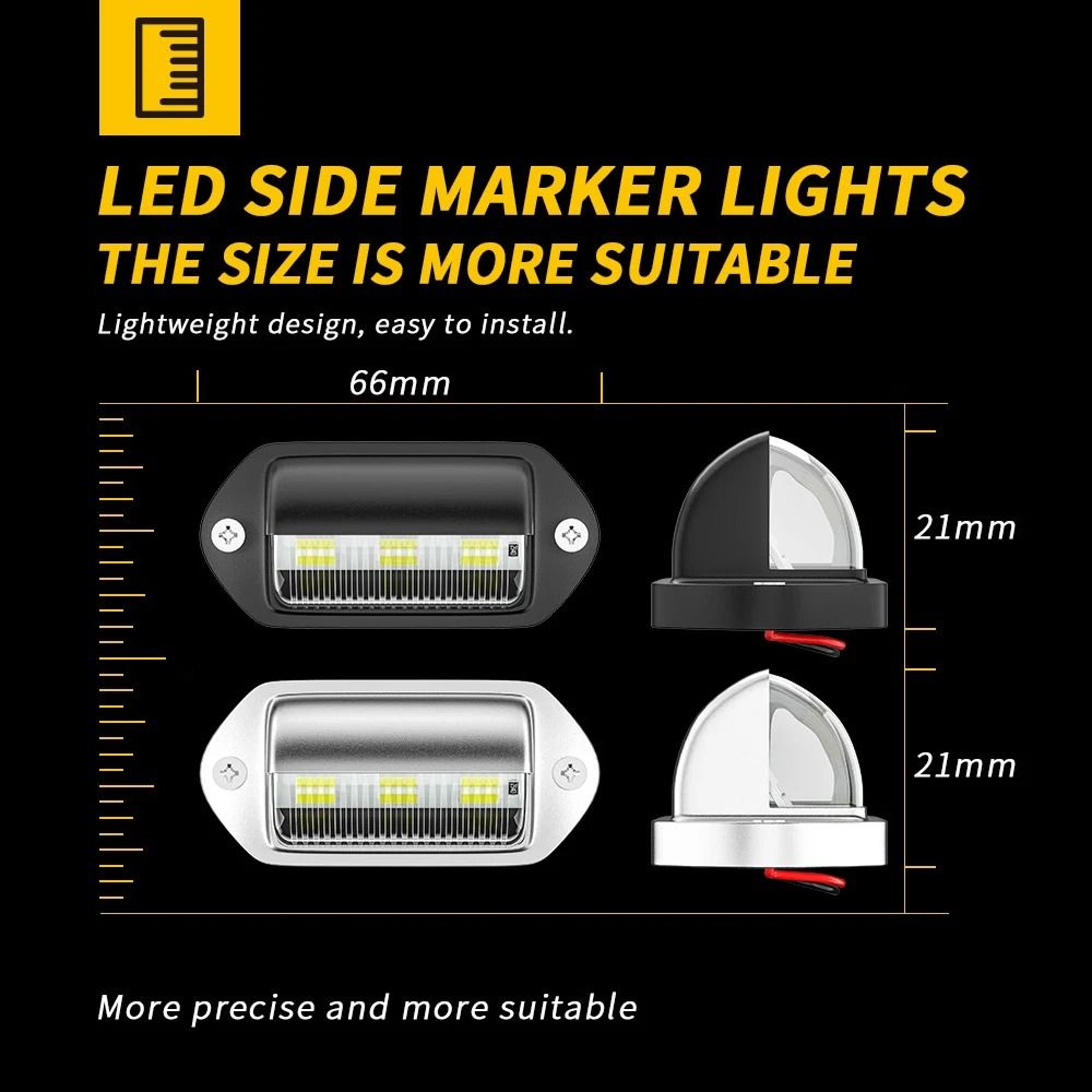 2Pack Waterproof White LED License Plate Lights 12V24V For Trucks SUVs Trailers And Buses 1