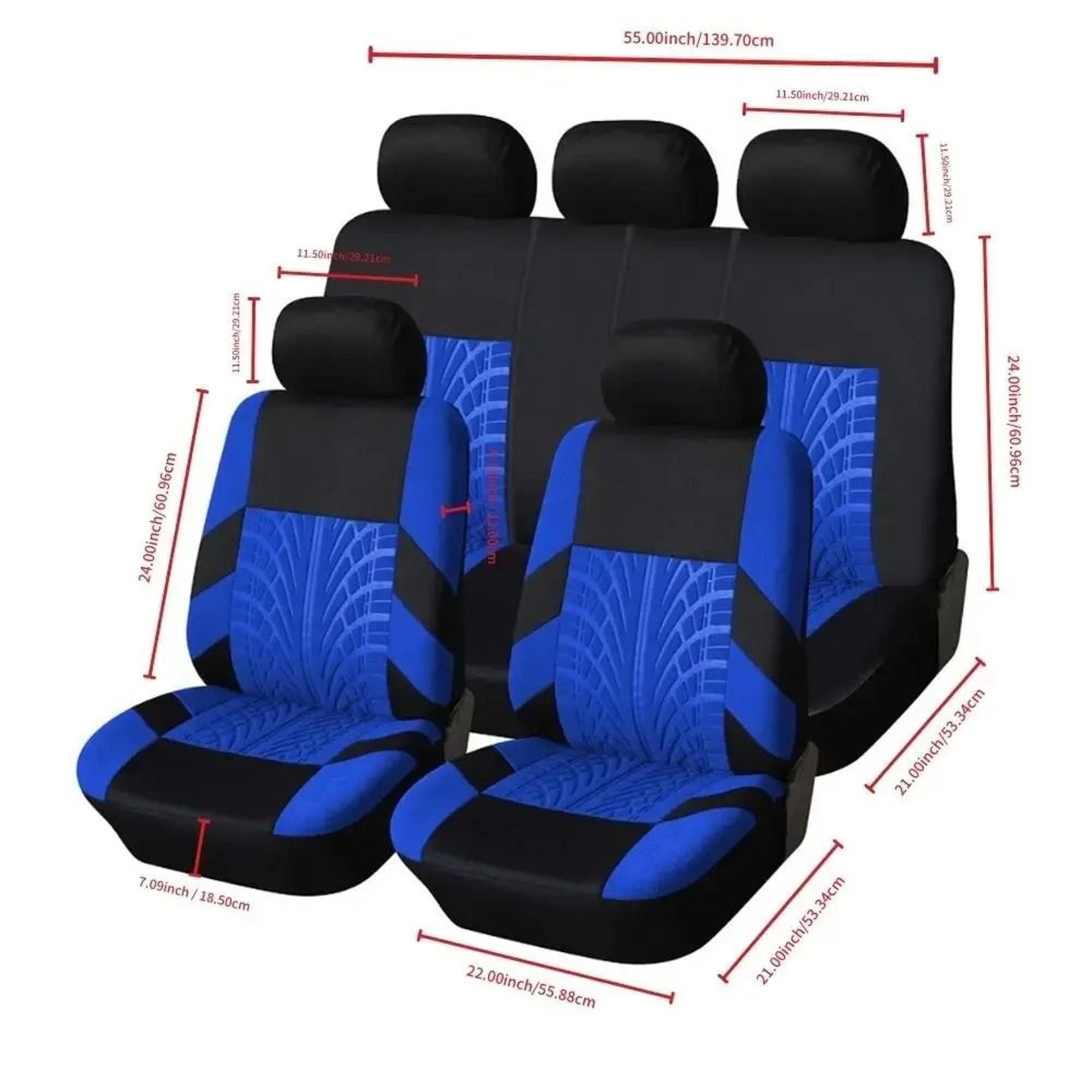 Universal Cloth Car Seat Covers Full Set For Front And Rear Seats 1