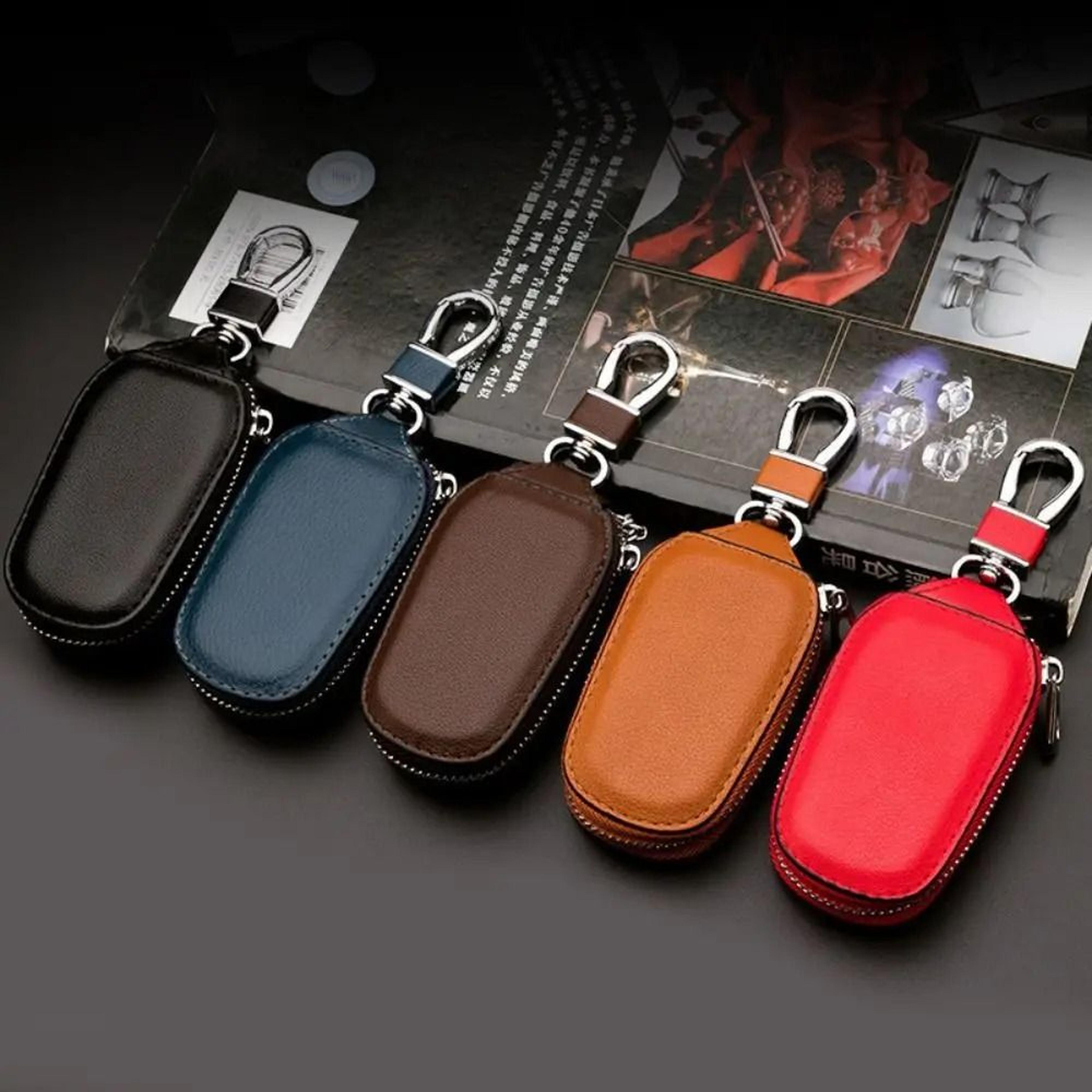 PU Leather Car Keychain Cover Wallet With Zipper Key Organizer 0