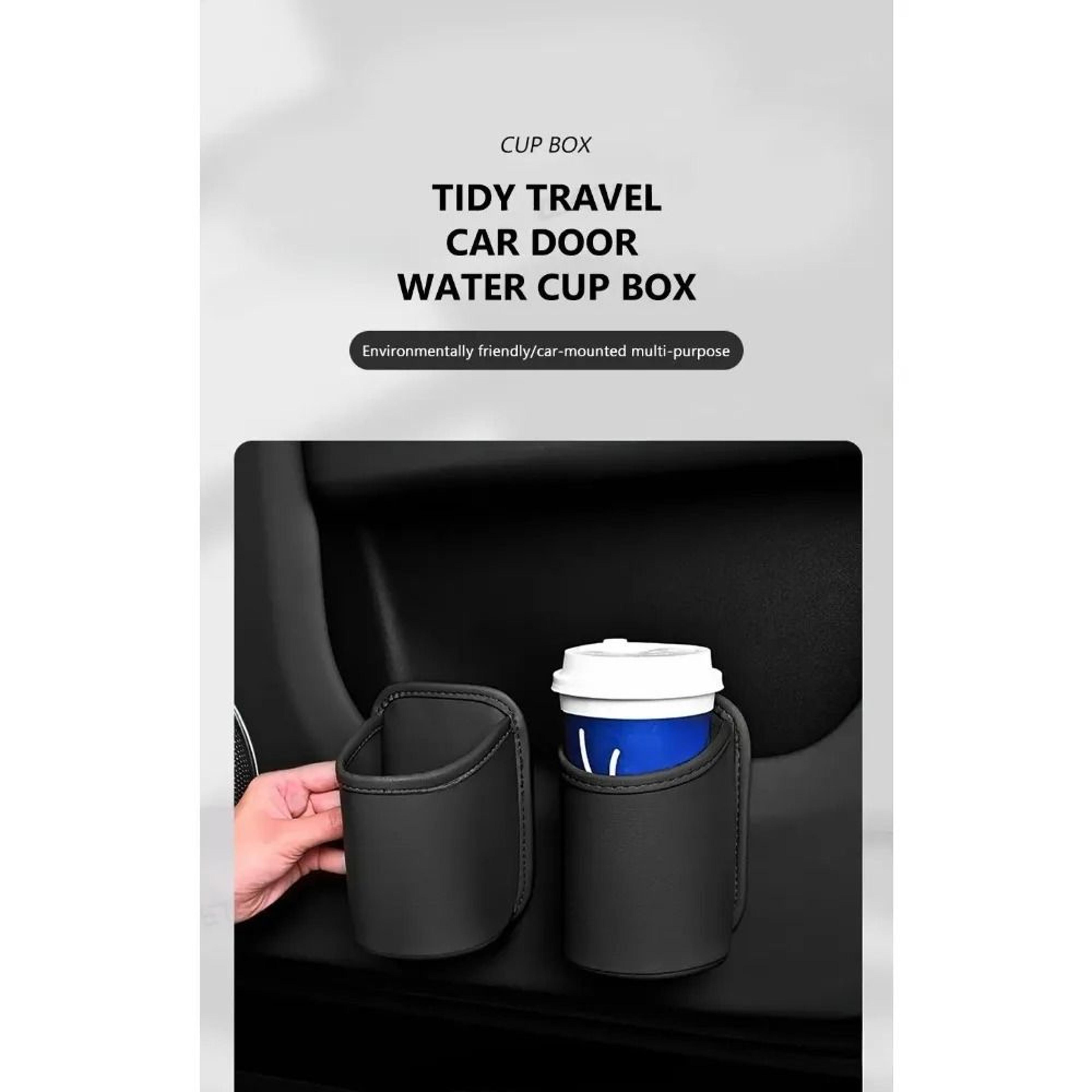 Universal Leather Car Door Cup Holder And Back Seat Drink Organizer 5