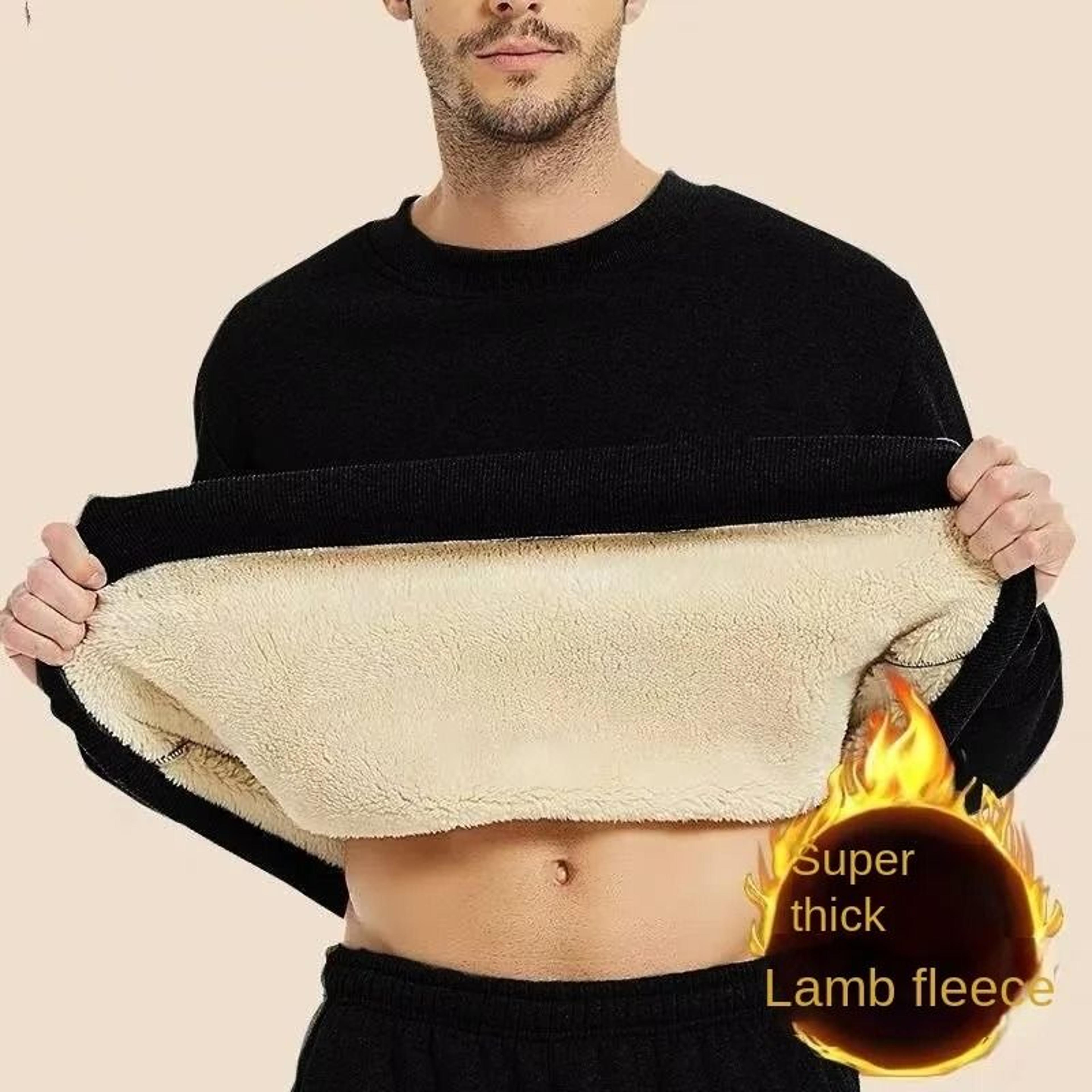 Mens Winter Warm Fleece Lined Thermal Pullover Shirt Crew Neck Long Sleeve Basic Sweatshirt 0