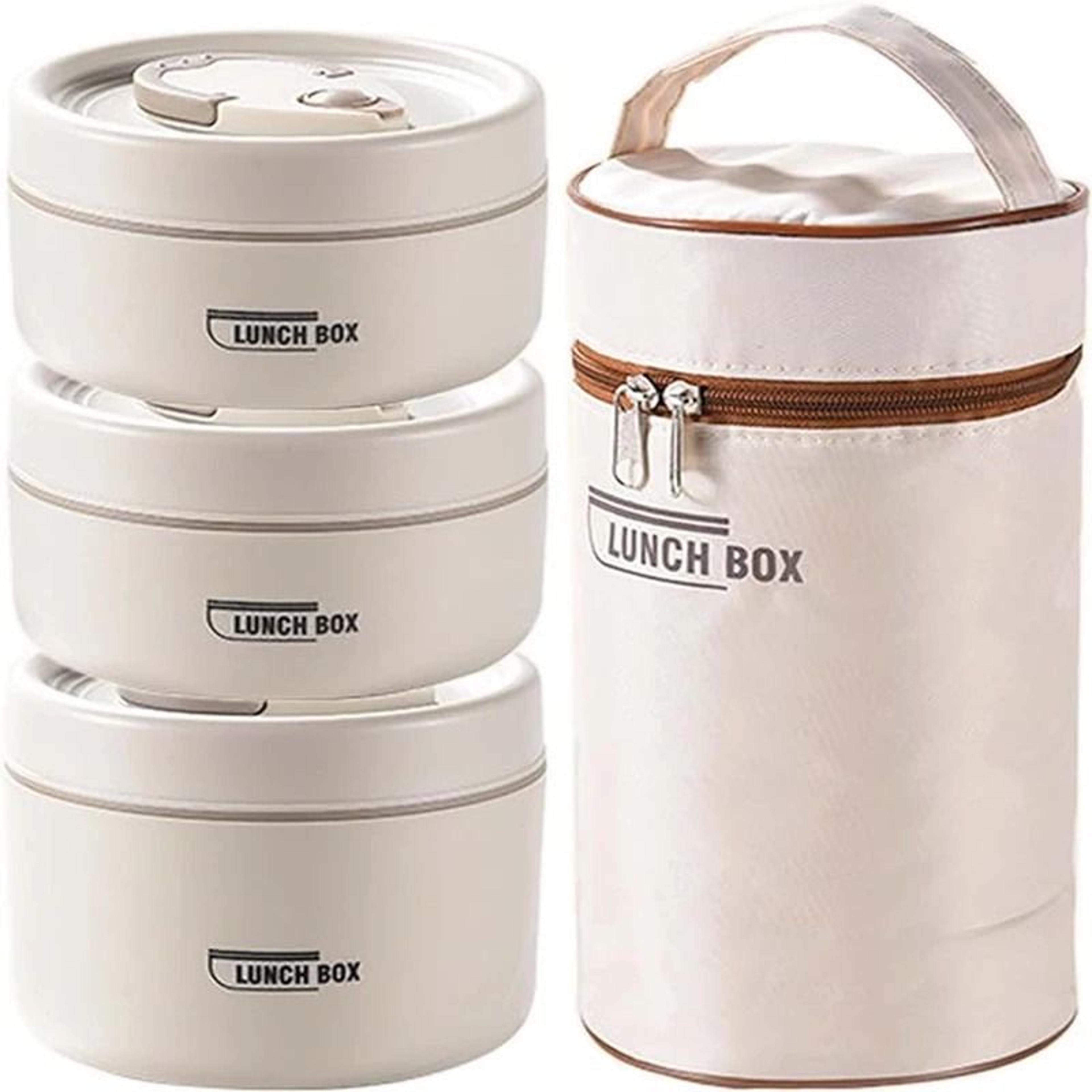 Portable Insulated Lunch Container Set With 3 Stackable Food Boxes For Adults And Kids 0