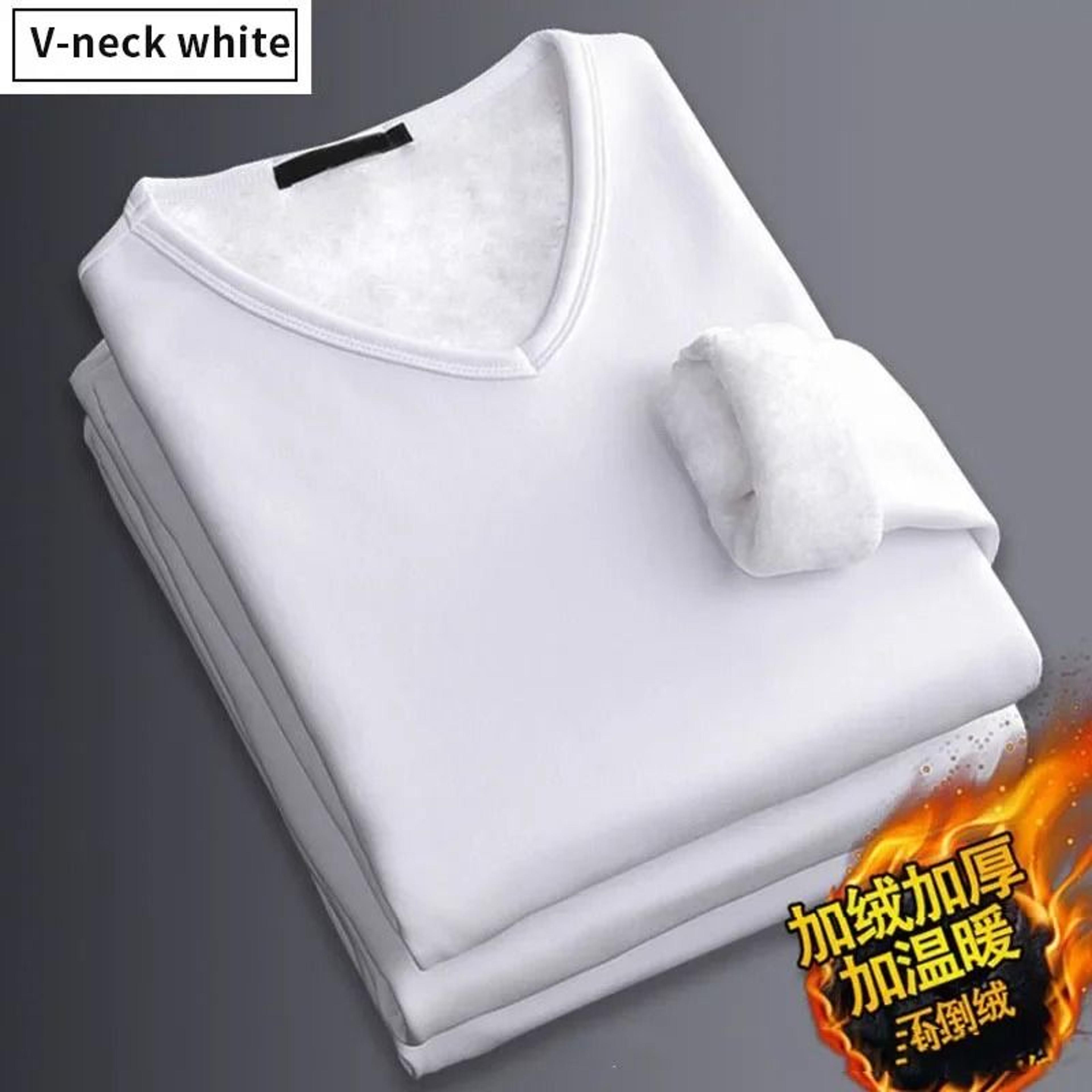 Men Plush Thermal Long Sleeve T Shirt Plus Velvet Fleece Lined Winter Base Layer Top 15
